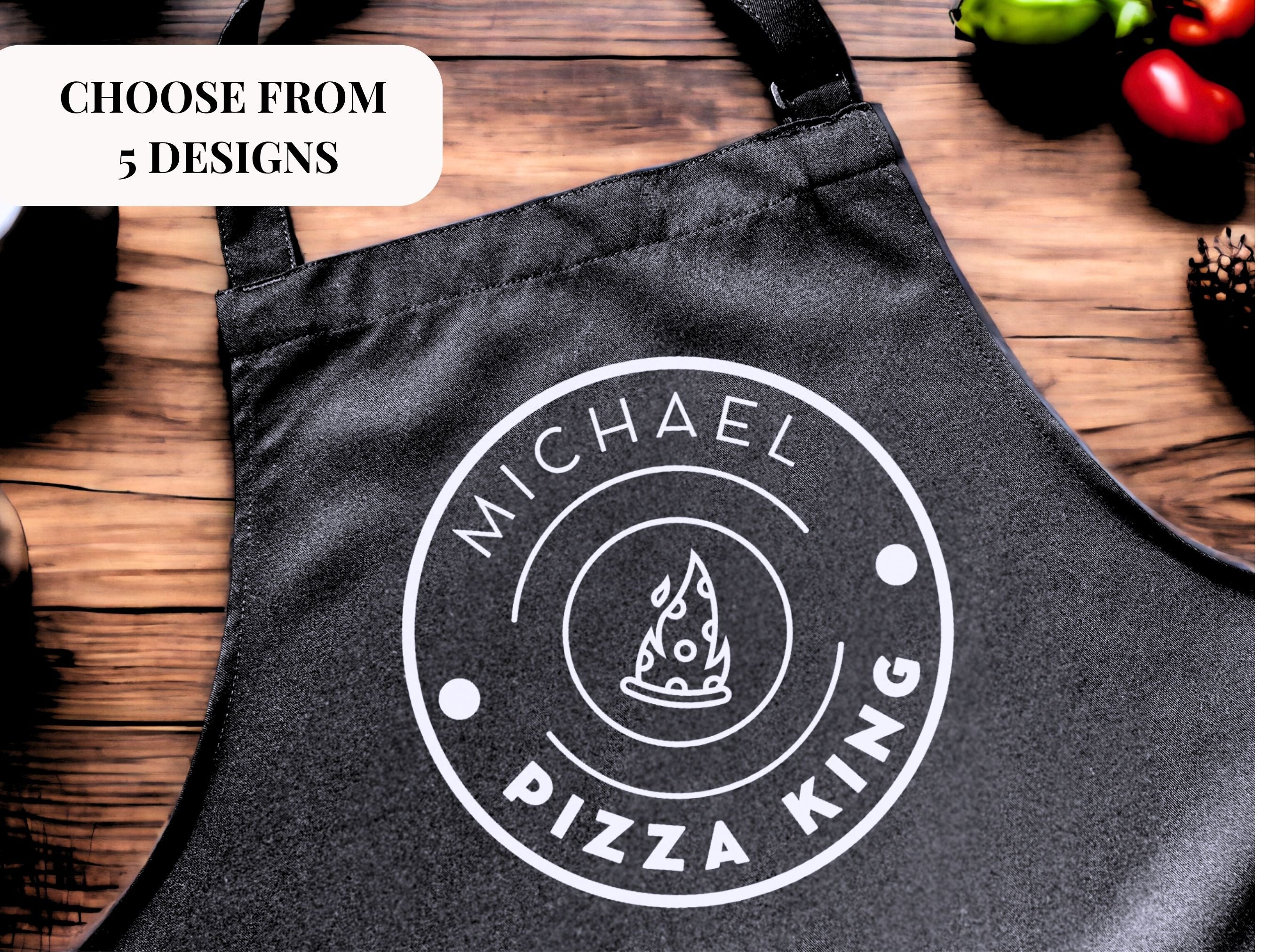 Personalised pizza apron with name