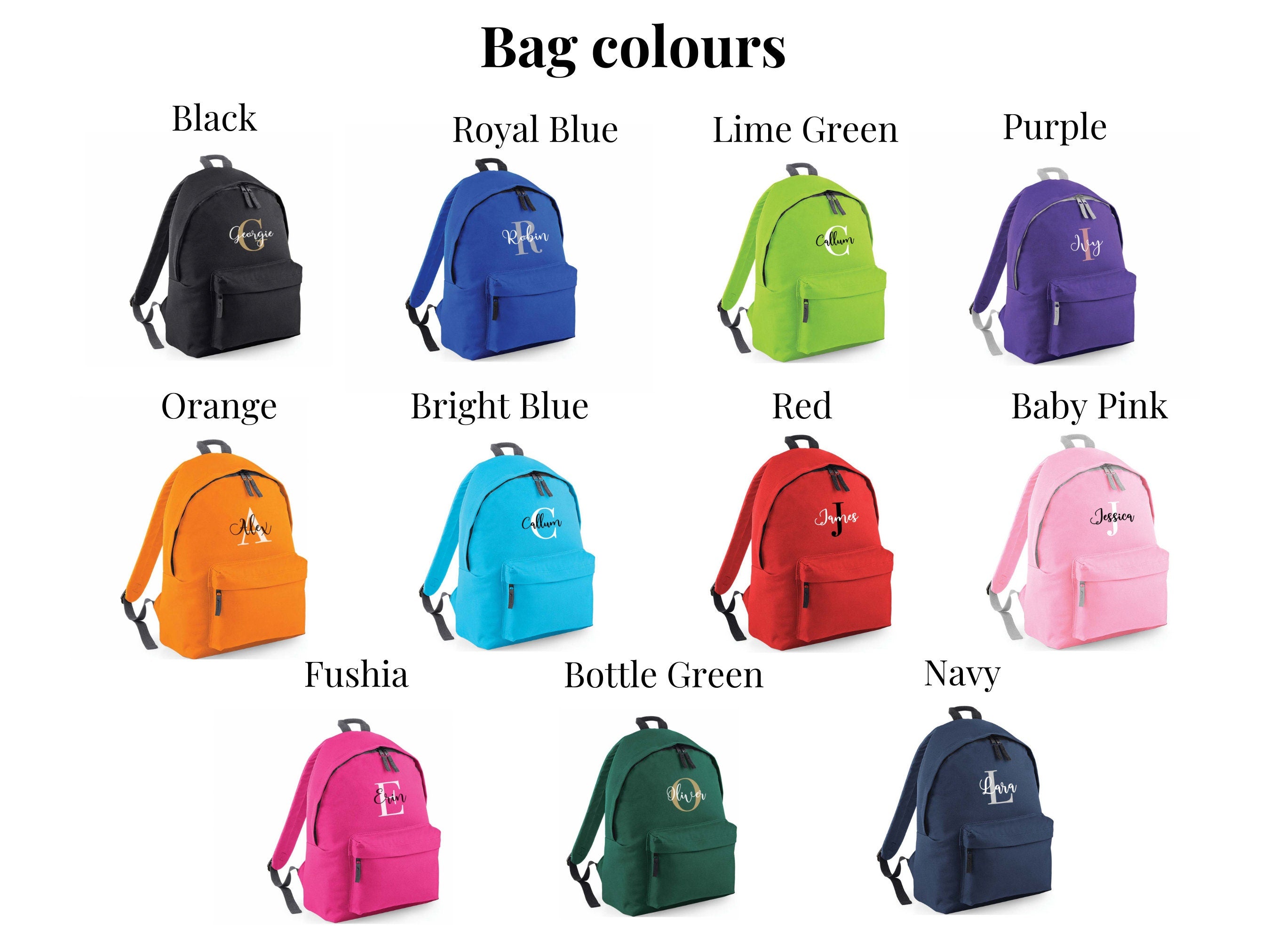 Personalised Initial Name Backpack for Kids, Custom Name Back Pack for Kids Boys Girls, Back to School Essential RuckSack Backpack