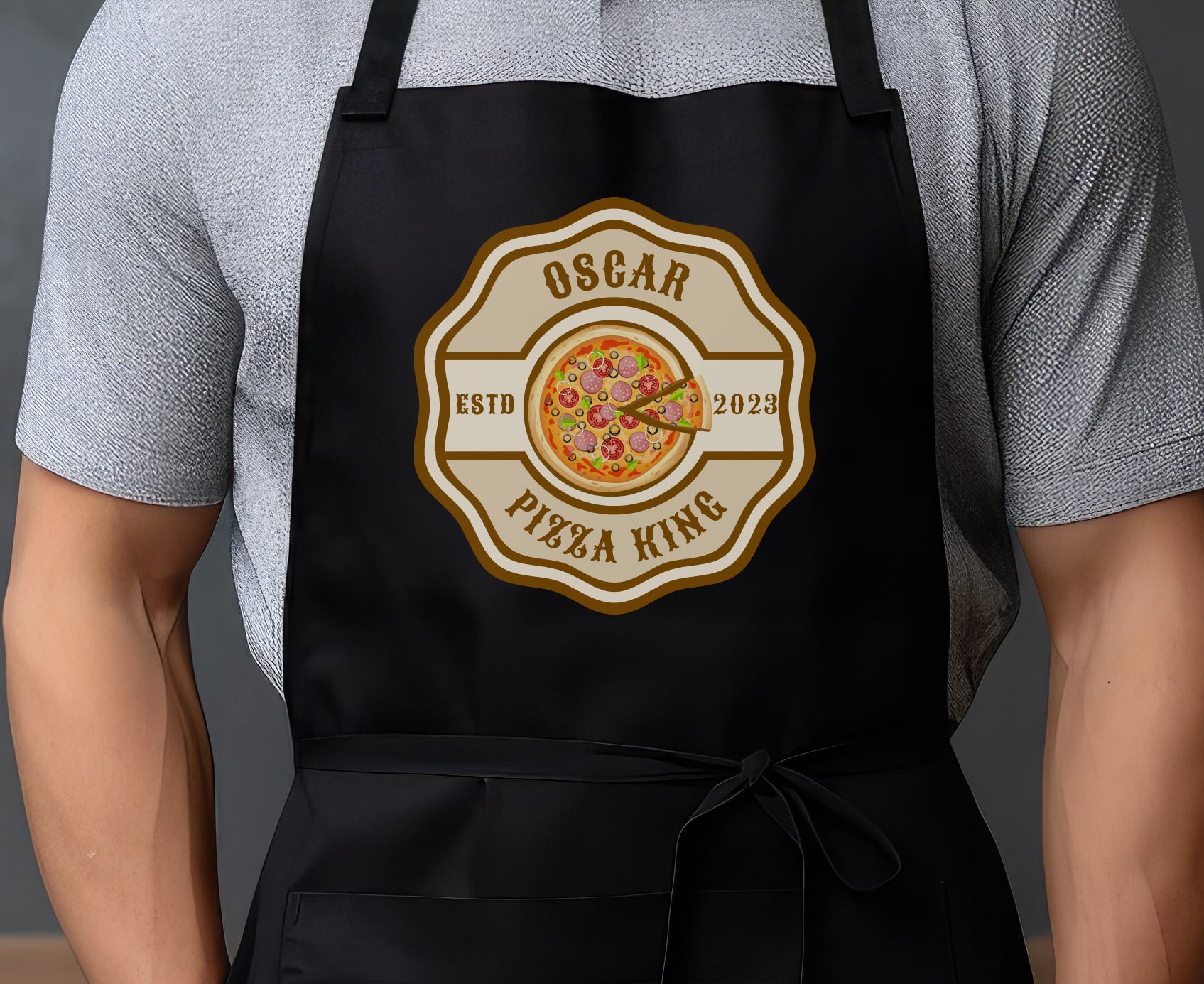 Personalised pizza apron with name