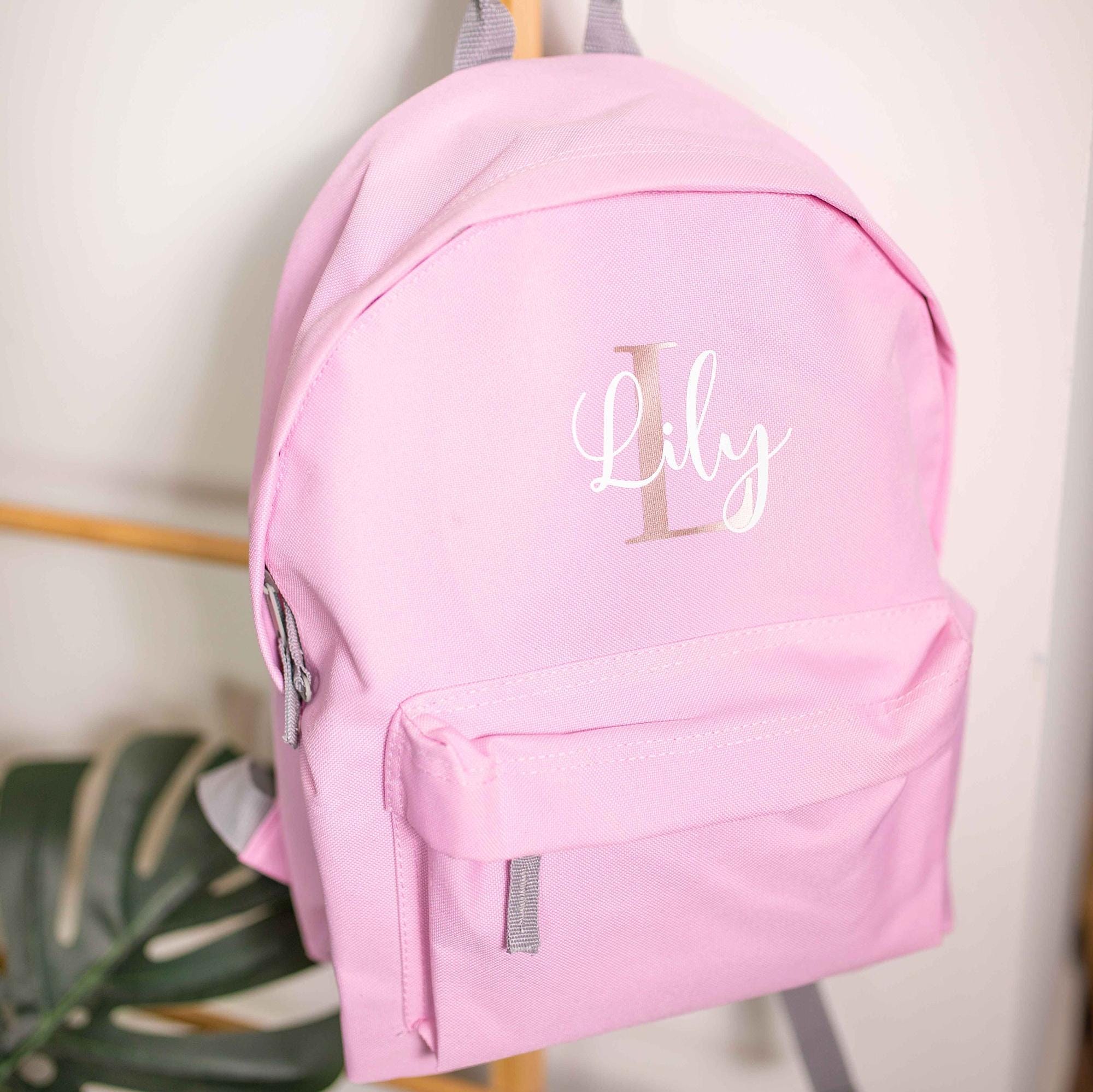 Personalised Initial Name Backpack for Kids, Custom Name Back Pack for Kids Boys Girls, Back to School Essential RuckSack Backpack