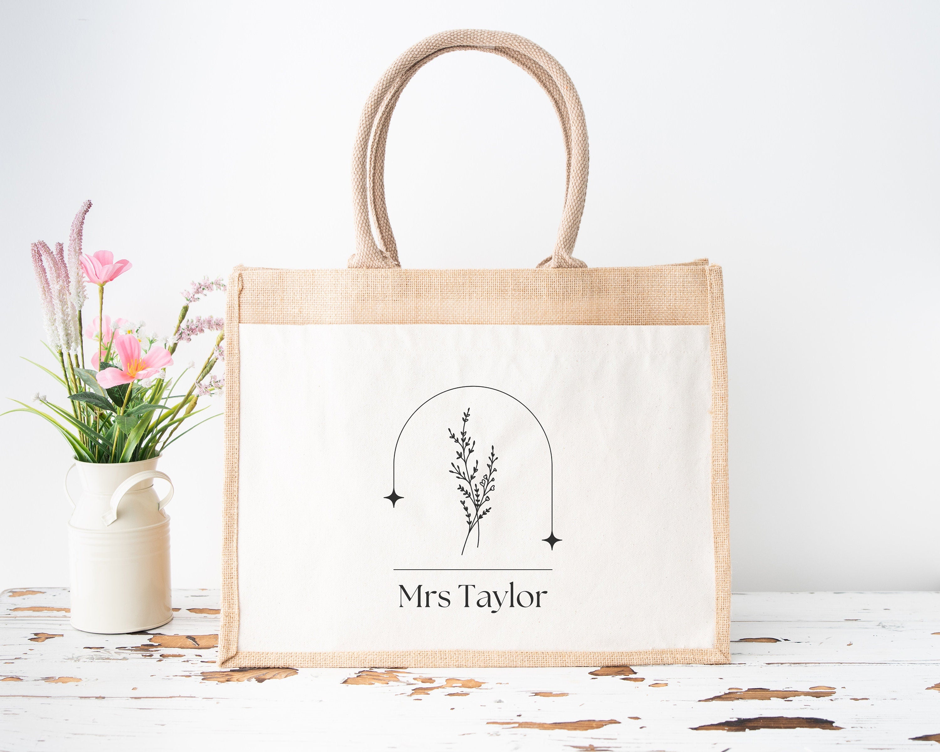 Personalised Teacher tote bag, teacher appreciation gift, custom name teacher, gift for teacher, end of year, thank you teacher assistant