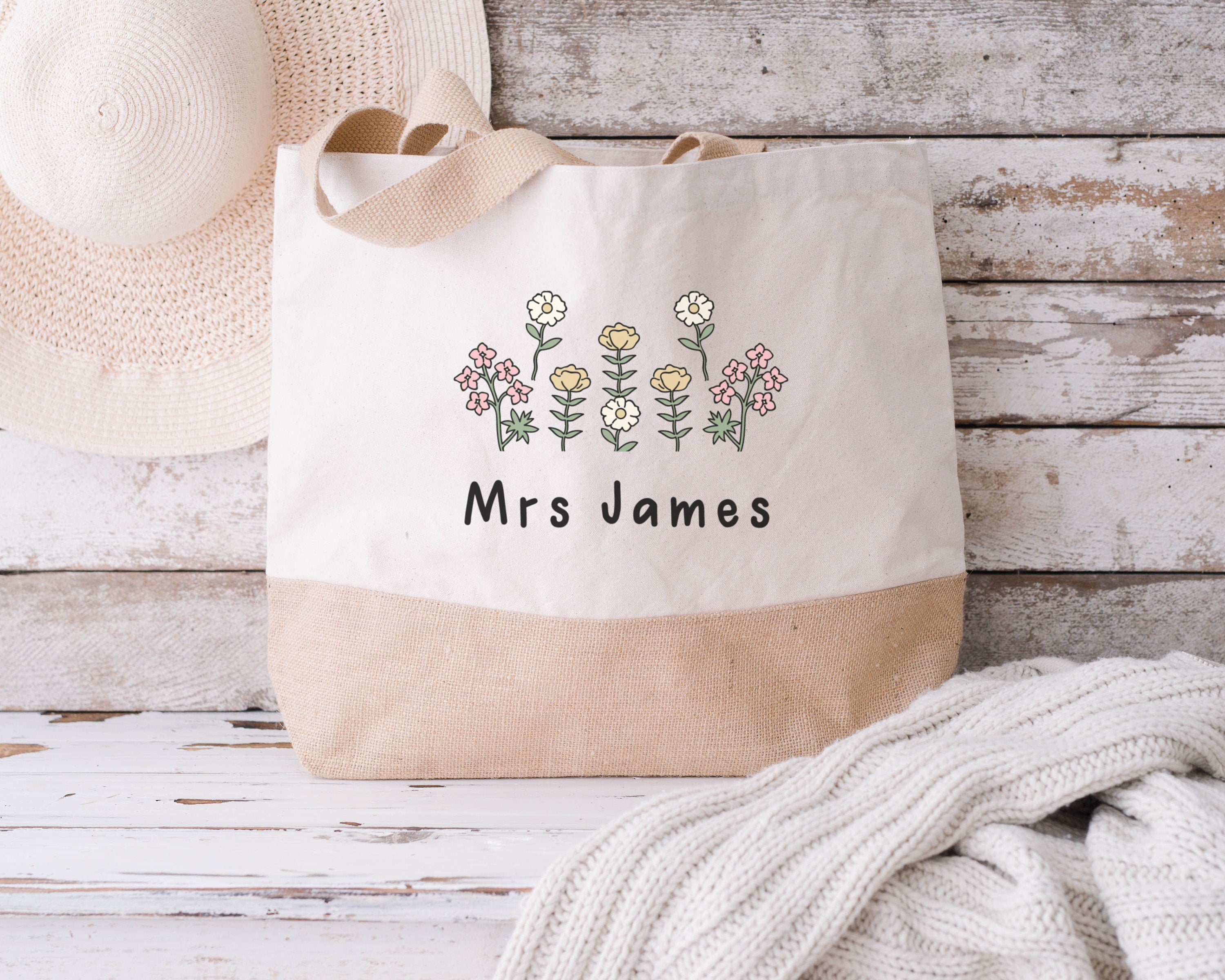 Personalised Teacher tote bag, teacher appreciation gift, custom name teacher, gift for teacher, end of year, thank you teacher assistant