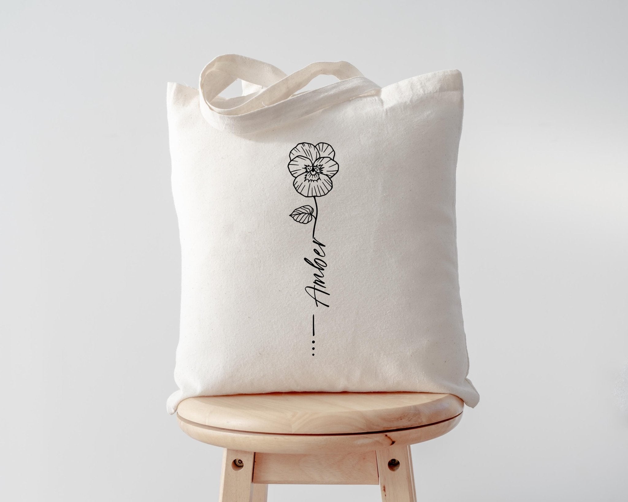 Bridesmaid Tote Bag, Birth Flower Floral Tote Bag, Personalized Tote Bags, Bridal Party Favors, Bridesmaid Gifts, Small Bridesmaid Bag - Jessica Hollie Gifts