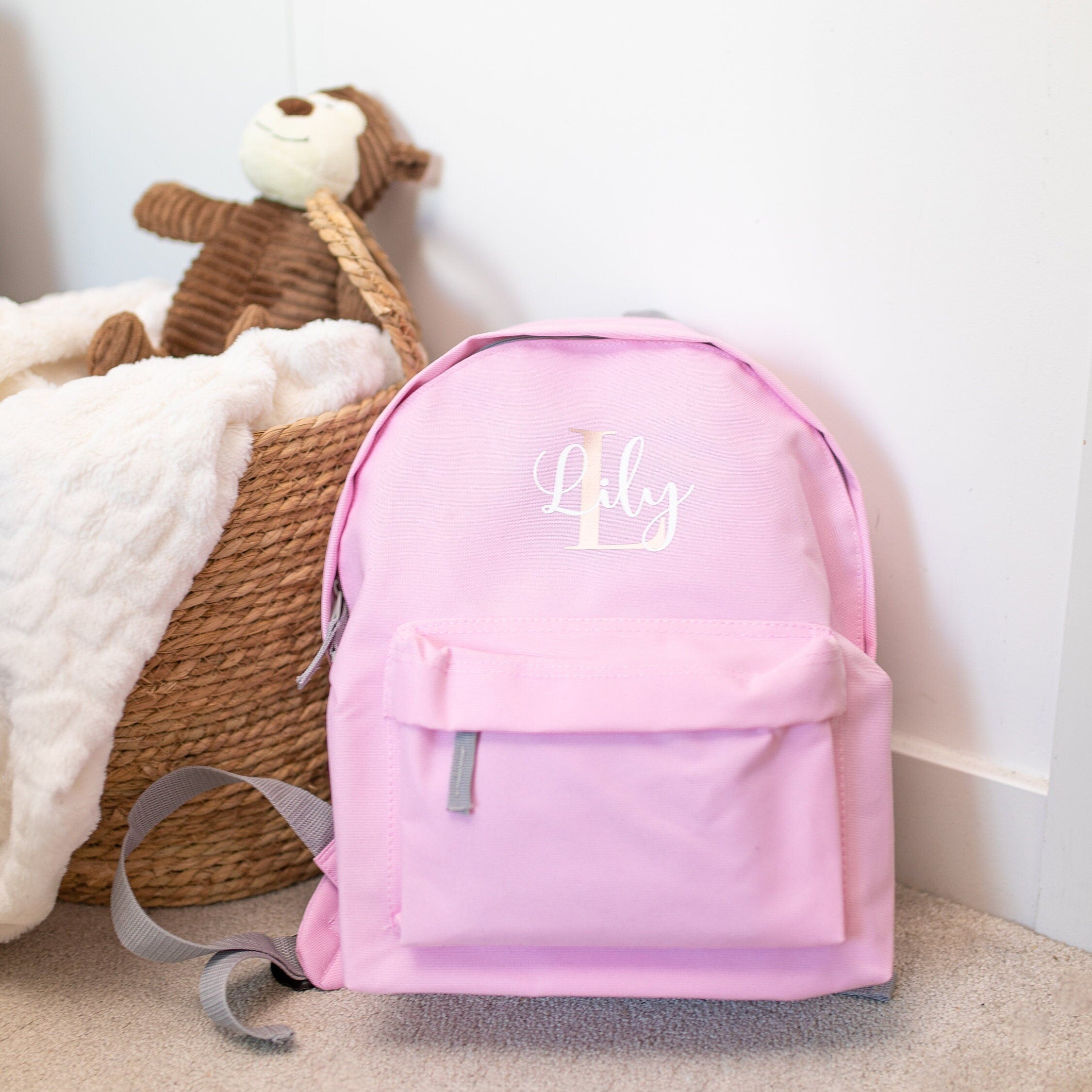 Personalised Initial Name Backpack for Kids, Custom Name Back Pack for Kids Boys Girls, Back to School Essential RuckSack Backpack