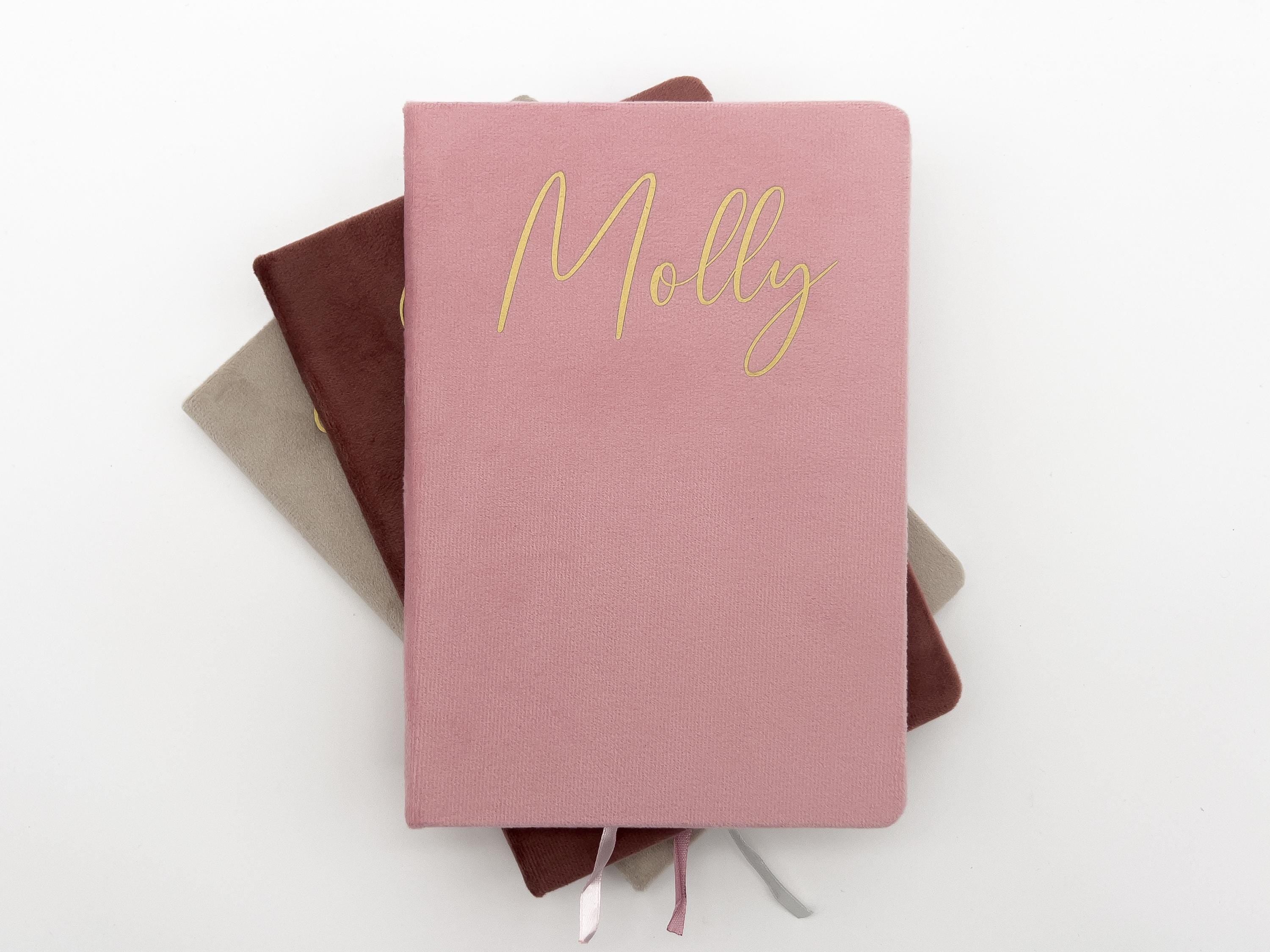 Initial Notebook Present, Personalised Notebook, Velvet Luxury Personalised A5 Notebook, Custom Initials Gift, Birthday Gift, Mothers Day