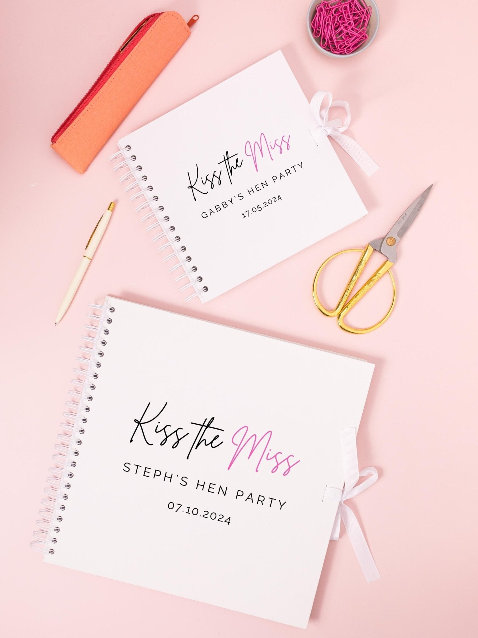 Kiss the miss goodbye scrapbook, Hen do keepsake, Hens night supplies, Hens night scrapbook, Hen do ideas, Hen do UK, Hen weekend, Hen party - Jessica Hollie Gifts