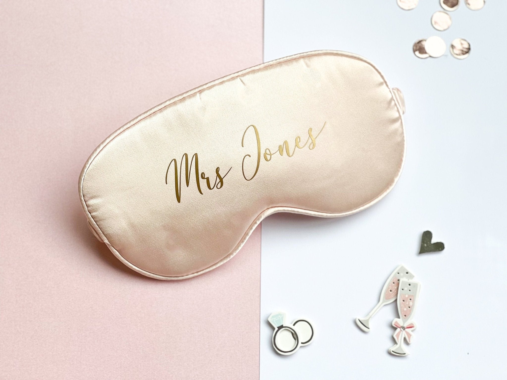 LUXE Bride Sleep Mask - Mrs Sleep Mask - Bride to Be Gift - Bridal Shower Gift for Bride - Bridal Shower Gift Bride Gift Ideas - Jessica Hollie Gifts