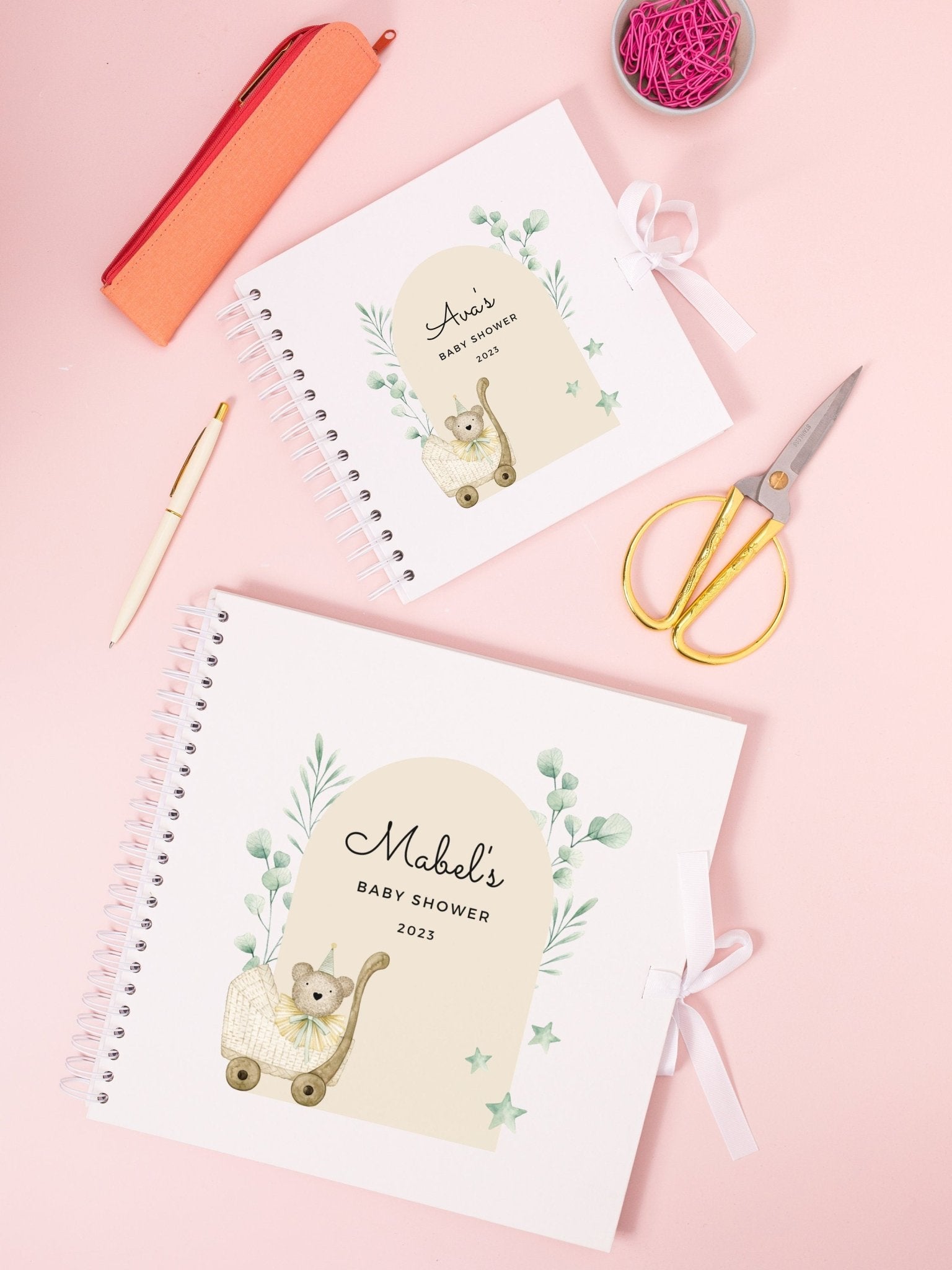 Personalised baby shower scrapbook, Photo album for baby shower gift, Baby Memory Book, Guest Book, Personalised book, Custom Baby book, - Jessica Hollie Gifts