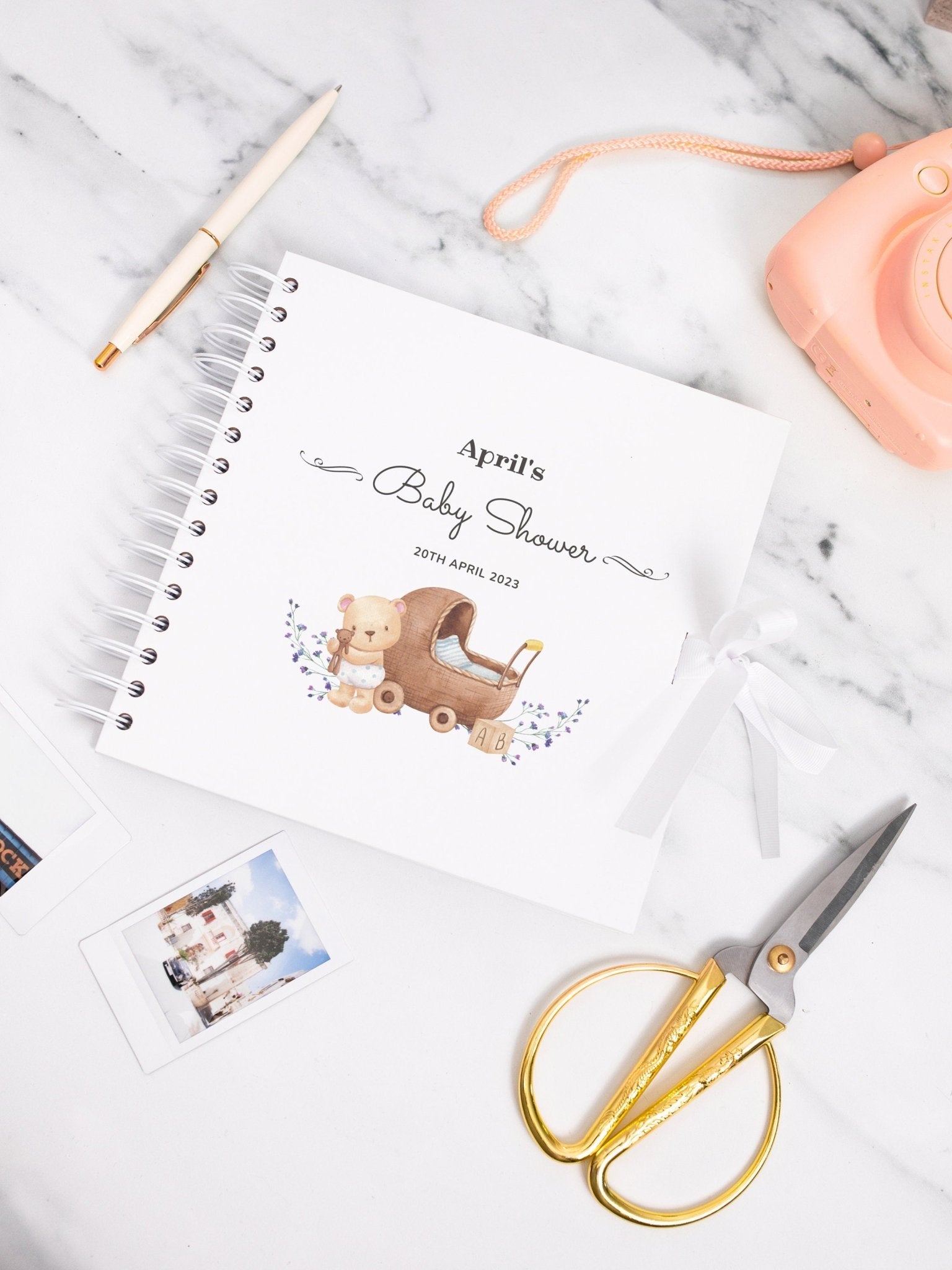 Personalised baby shower scrapbook, Photo album for baby shower gift, Baby Memory Book, Guest Book, Personalised book, Custom Baby book, - Jessica Hollie Gifts