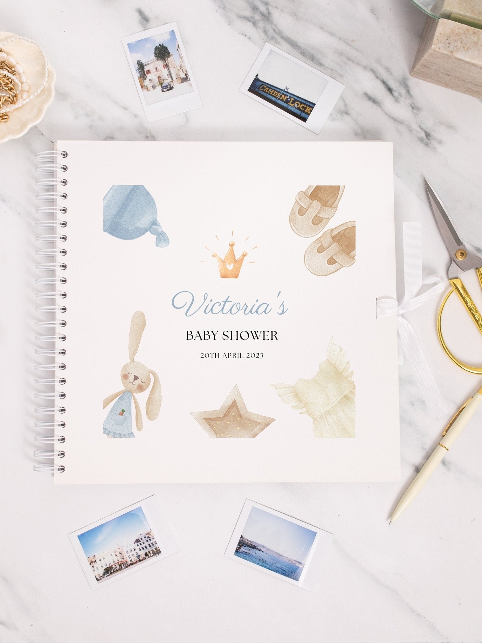 Personalised baby shower scrapbook, Photo album for baby shower gift, Baby Memory Book, Guest Book, Personalised book, Custom Baby book, - Jessica Hollie Gifts