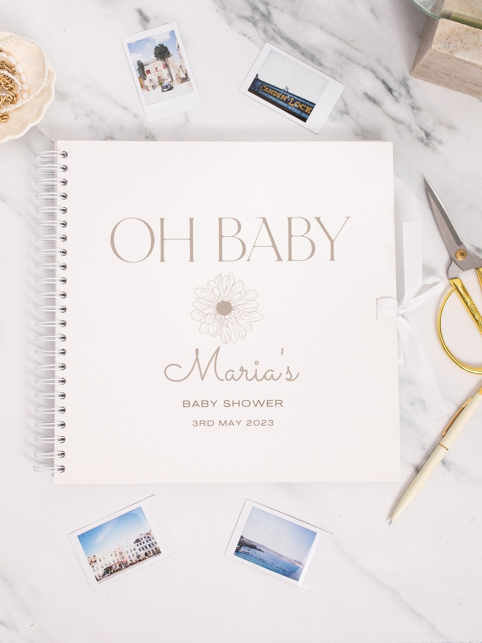 Personalised baby shower scrapbook, Photo album for baby shower gift, Baby Memory Book, Guest Book, Personalised book, Custom Baby book, - Jessica Hollie Gifts