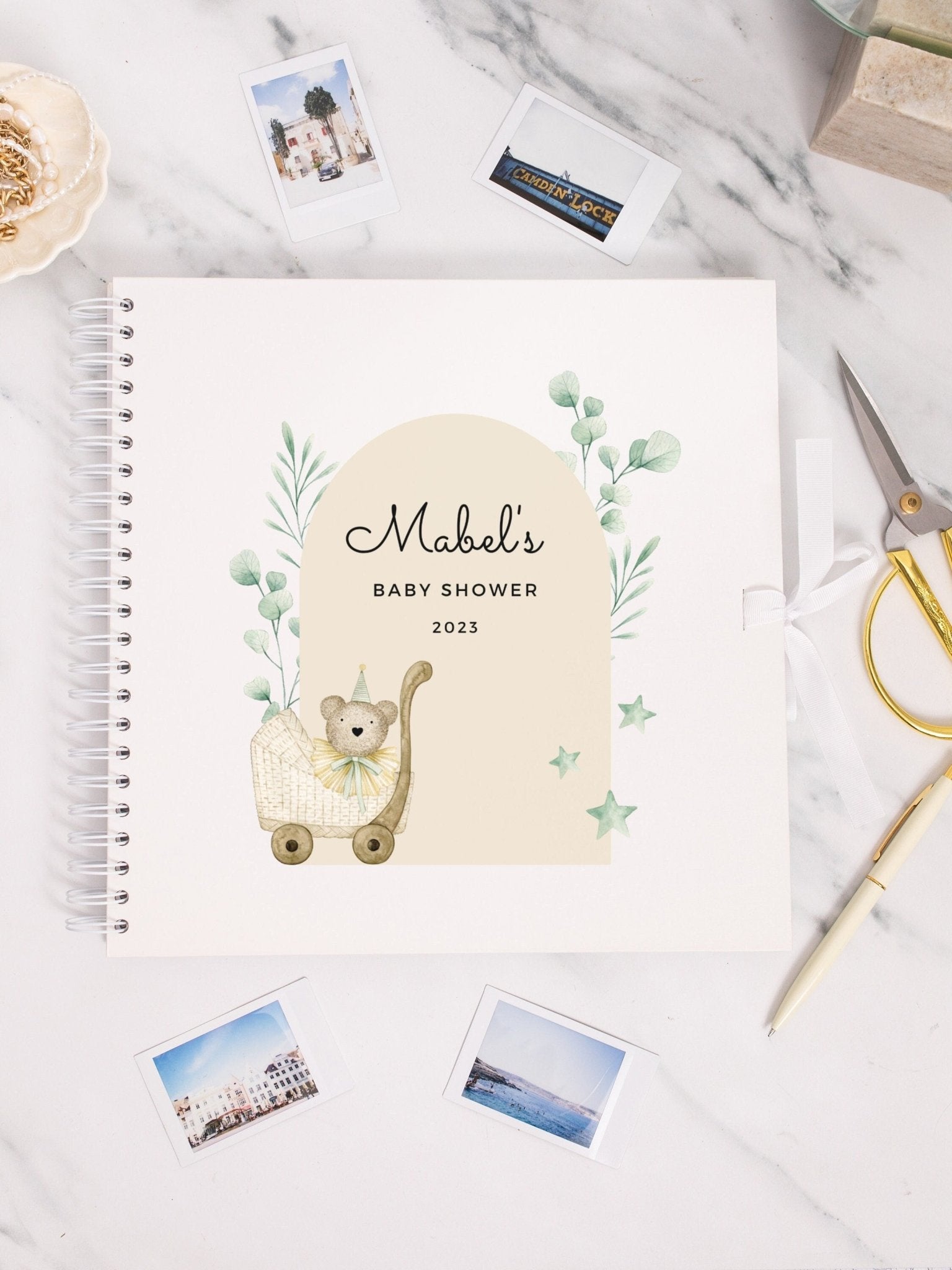 Personalised baby shower scrapbook, Photo album for baby shower gift, Baby Memory Book, Guest Book, Personalised book, Custom Baby book, - Jessica Hollie Gifts