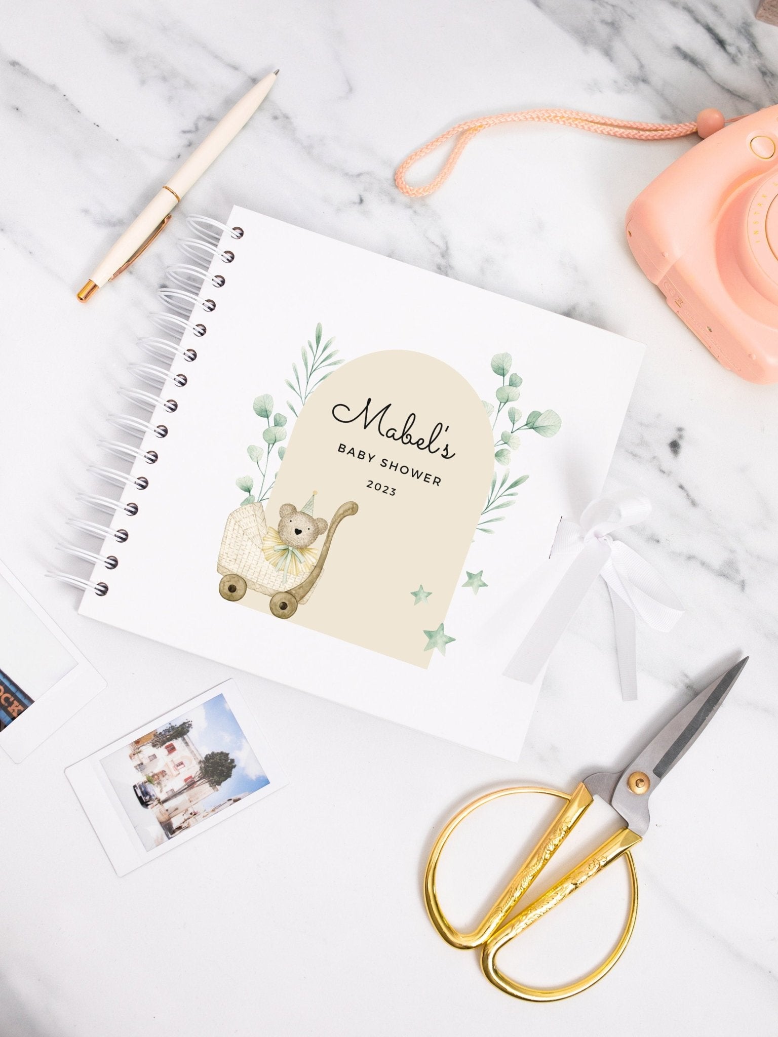 Personalised baby shower scrapbook, Photo album for baby shower gift, Baby Memory Book, Guest Book, Personalised book, Custom Baby book, - Jessica Hollie Gifts