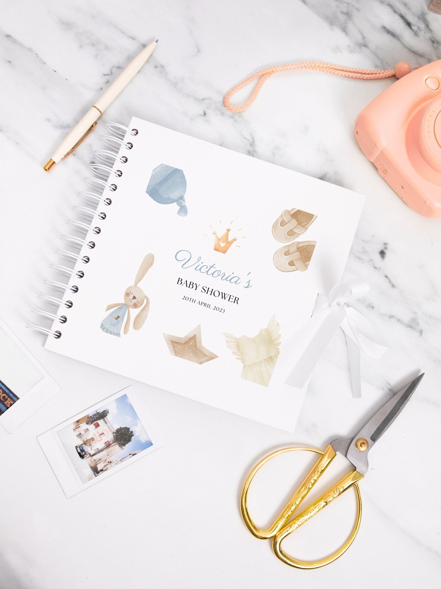 Personalised baby shower scrapbook, Photo album for baby shower gift, Baby Memory Book, Guest Book, Personalised book, Custom Baby book, - Jessica Hollie Gifts