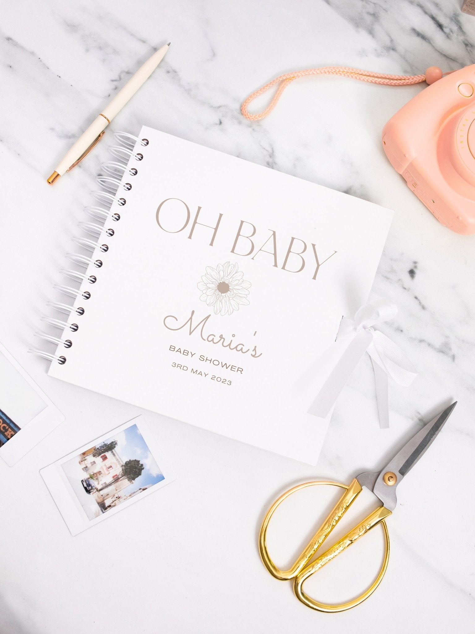 Personalised baby shower scrapbook, Photo album for baby shower gift, Baby Memory Book, Guest Book, Personalised book, Custom Baby book, - Jessica Hollie Gifts