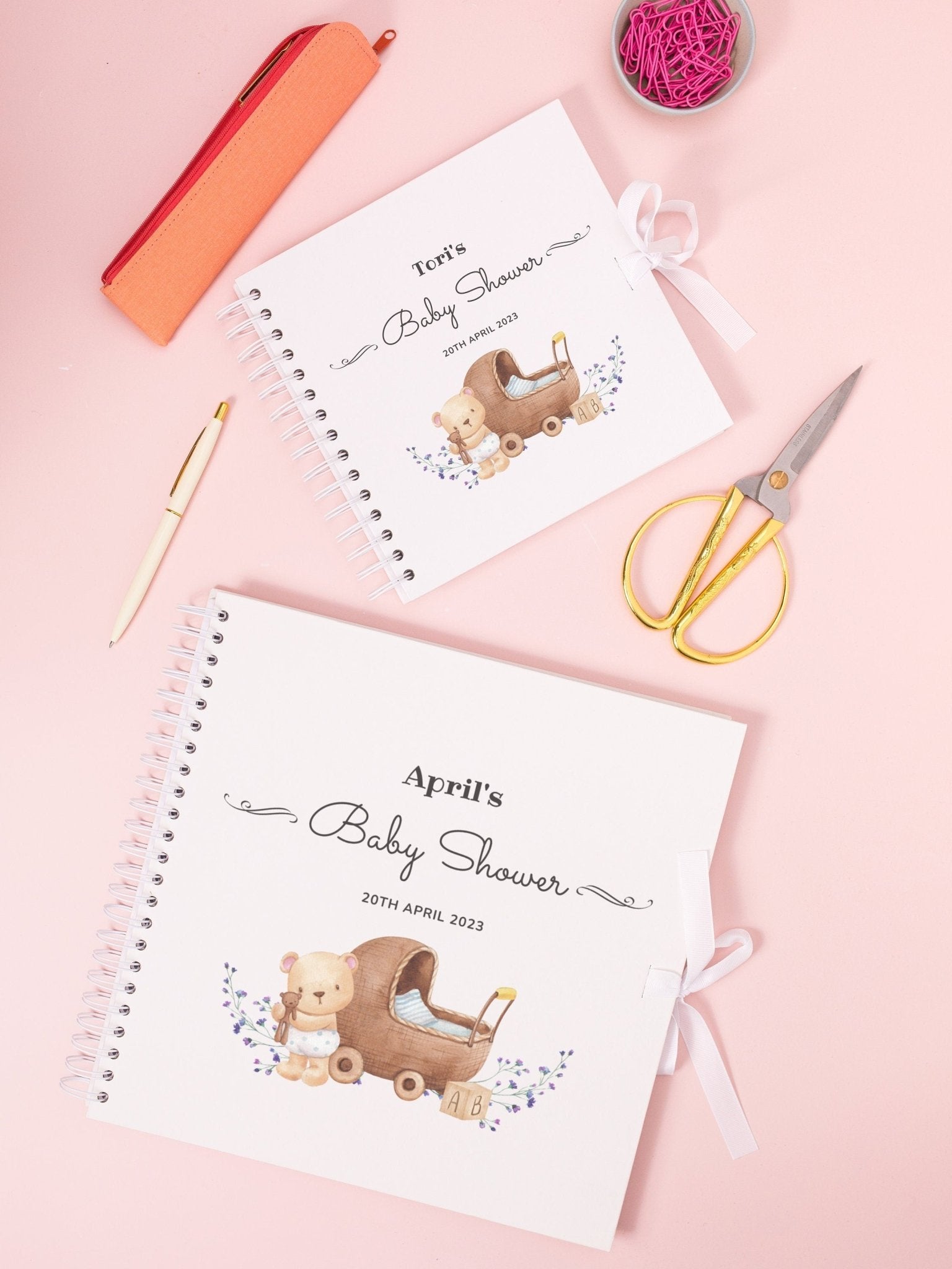 Personalised baby shower scrapbook, Photo album for baby shower gift, Baby Memory Book, Guest Book, Personalised book, Custom Baby book, - Jessica Hollie Gifts
