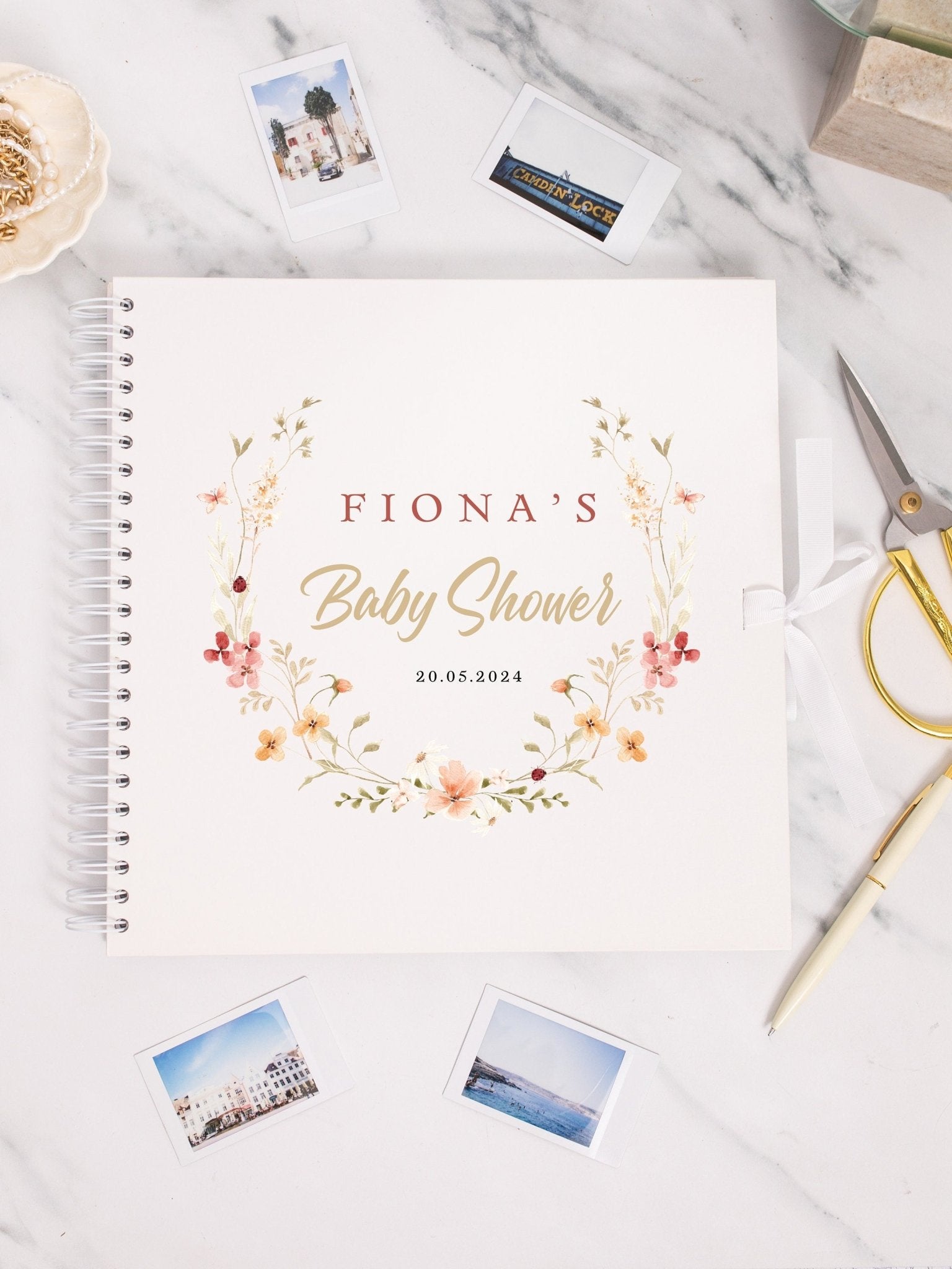 Personalised Baby Shower Scrapbook, Photo Book for Baby Shower, Baby Shower Activity, Gift for baby shower, baby in bloom, Keepsake Book - Jessica Hollie Gifts