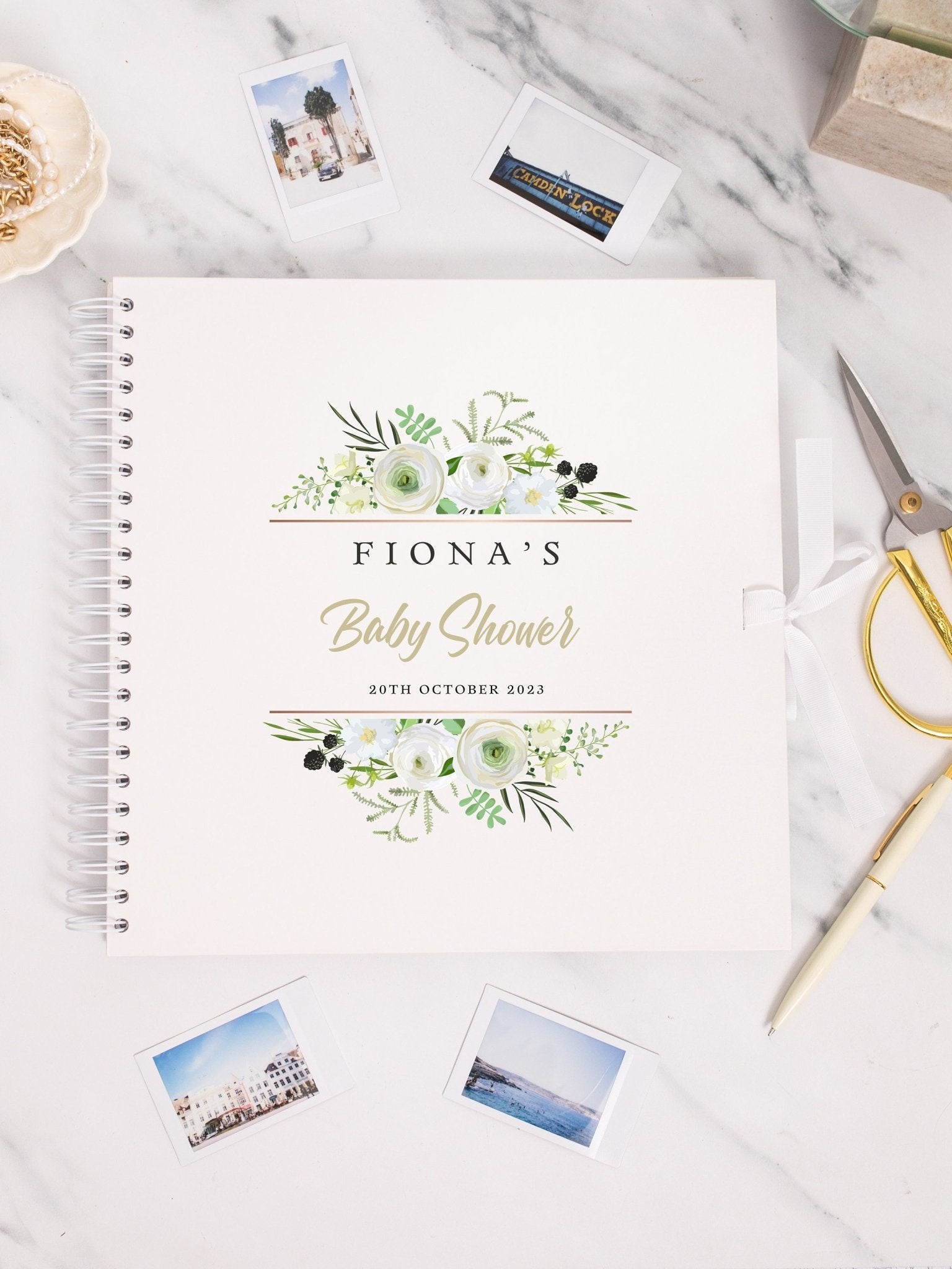 Personalised Baby Shower Scrapbook, Photo Book for Baby Shower, Baby Shower Activity, Gift for baby shower, baby in bloom, Keepsake Book - Jessica Hollie Gifts
