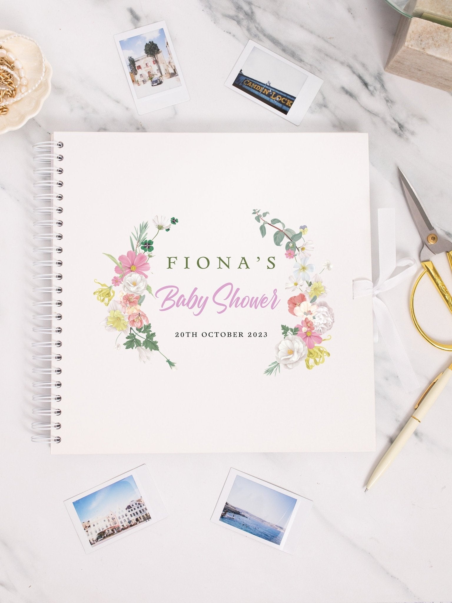 Personalised Baby Shower Scrapbook, Photo Book for Baby Shower, Baby Shower Activity, Gift for baby shower, baby in bloom, Keepsake Book - Jessica Hollie Gifts
