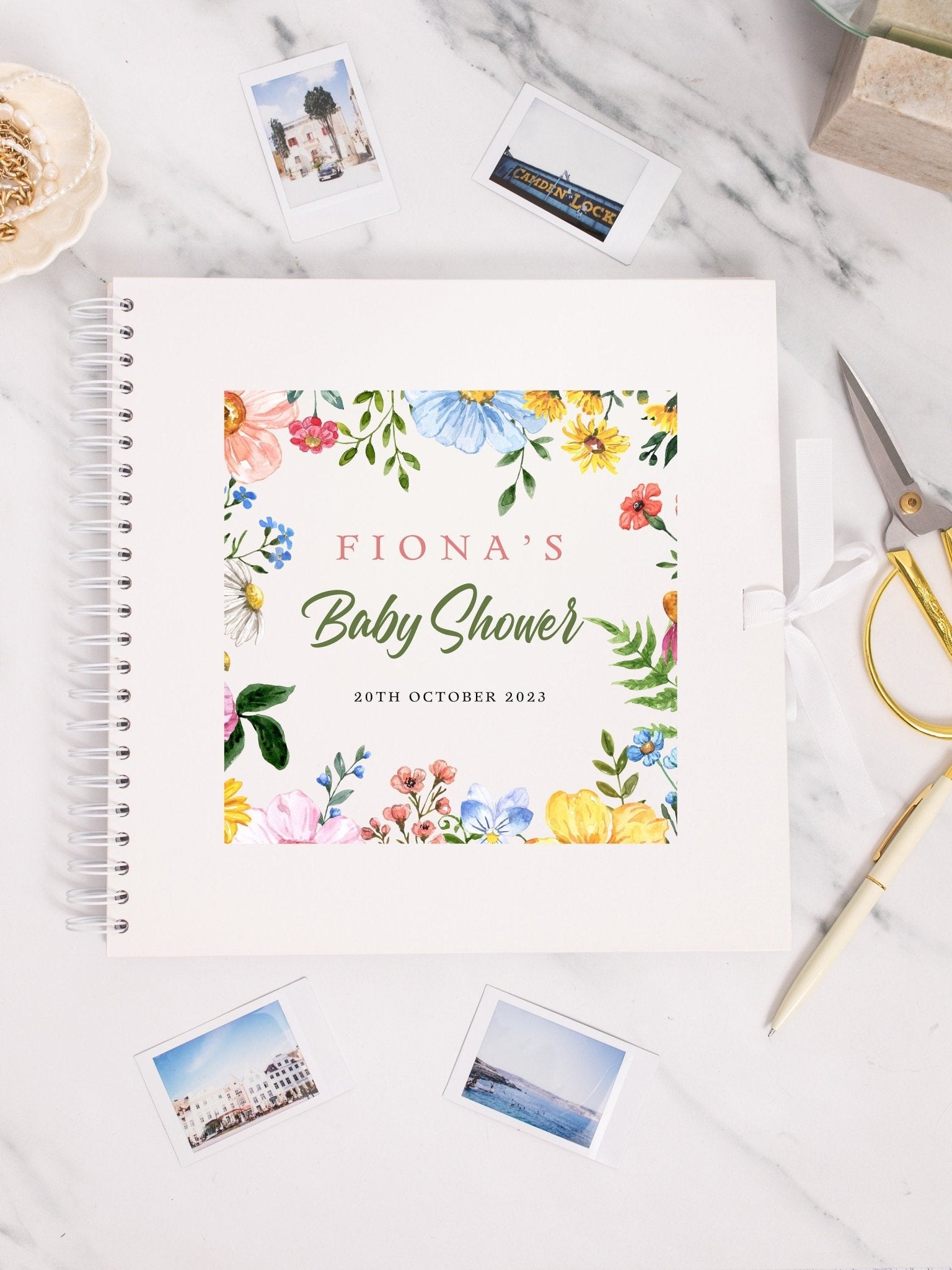 Personalised Baby Shower Scrapbook, Photo Book for Baby Shower, Baby Shower Activity, Gift for baby shower, baby in bloom, Keepsake Book - Jessica Hollie Gifts