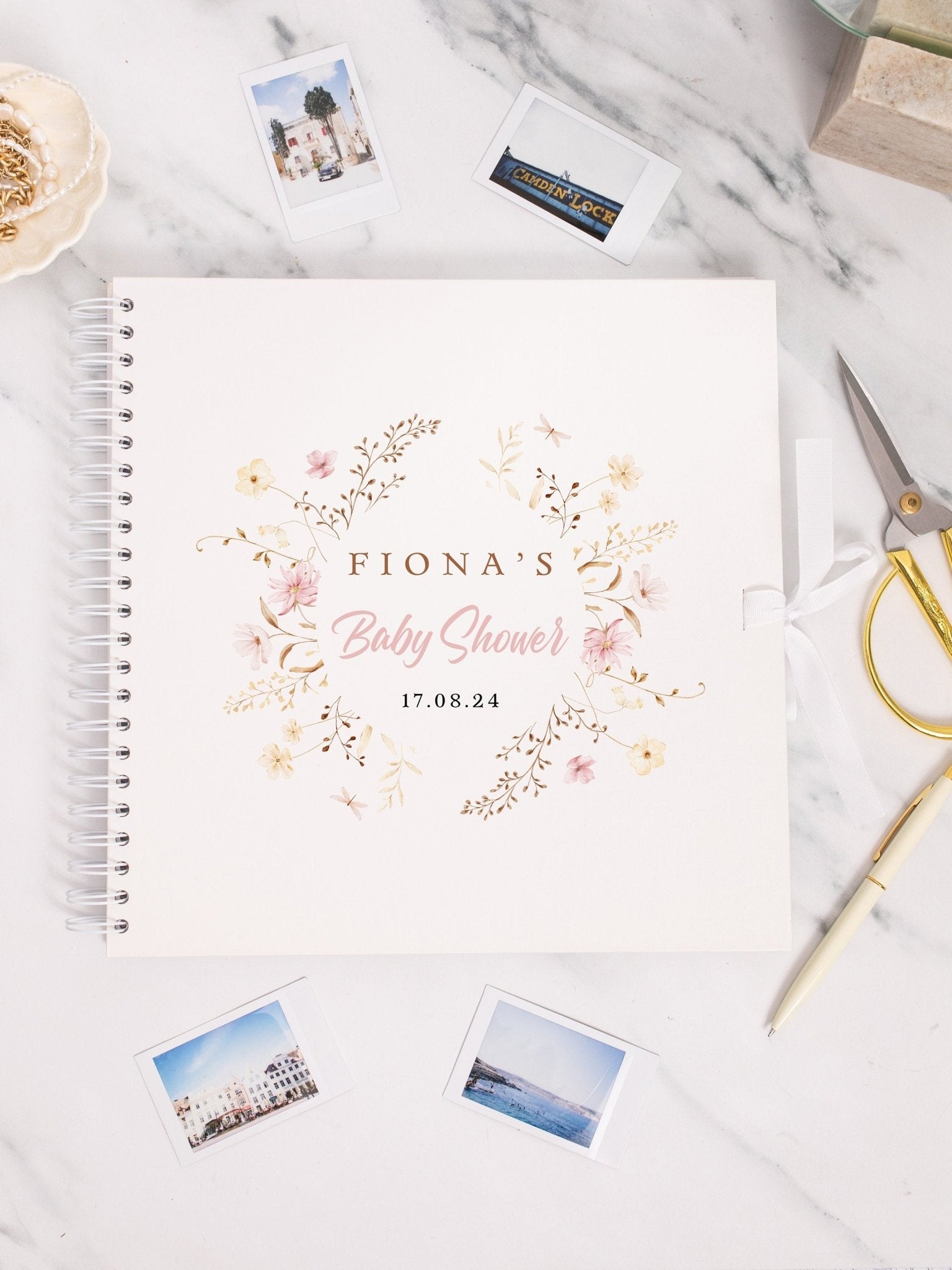 Personalised Baby Shower Scrapbook, Photo Book for Baby Shower, Baby Shower Activity, Gift for baby shower, baby in bloom, Keepsake Book - Jessica Hollie Gifts