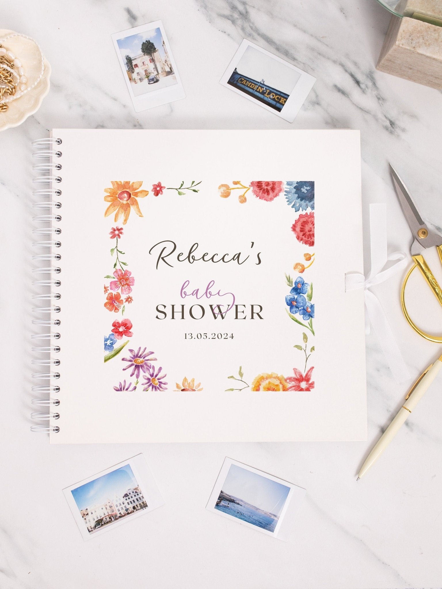 Personalised Baby Shower Scrapbook, Photo Book for Baby Shower, Baby Shower Activity, Gift for baby shower, baby in bloom, Keepsake Book - Jessica Hollie Gifts