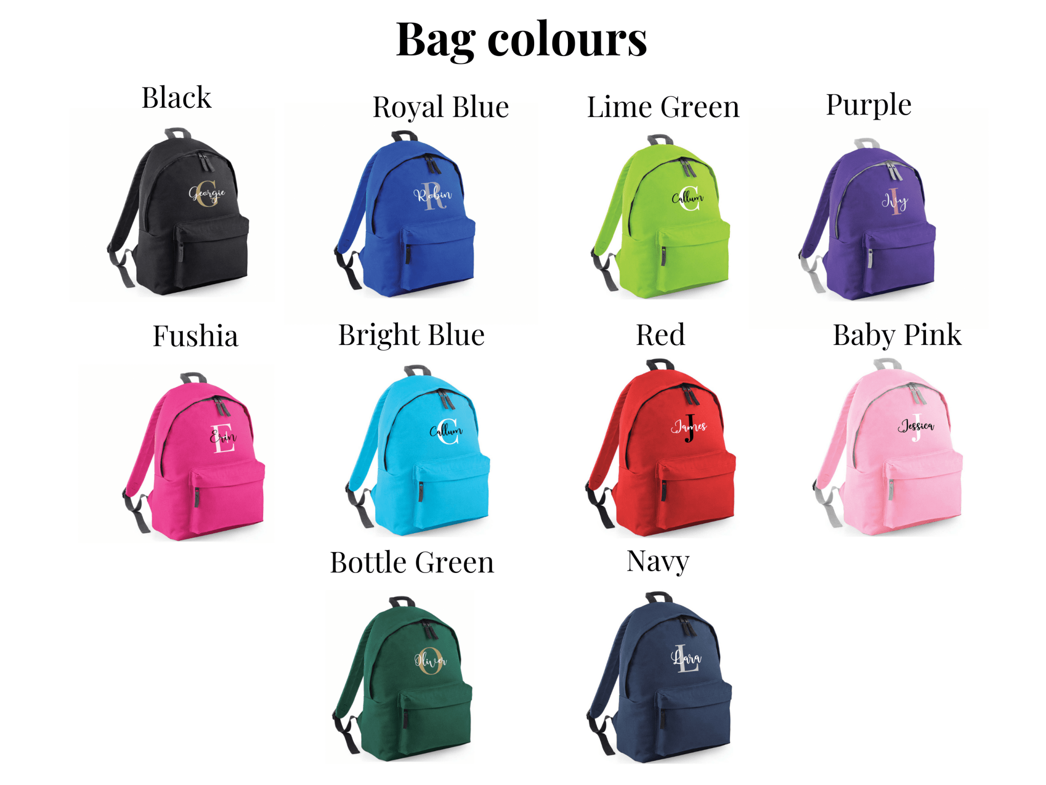 Personalised Backpack for Boys & Girls, Custom Name School Bag - Jessica Hollie Gifts