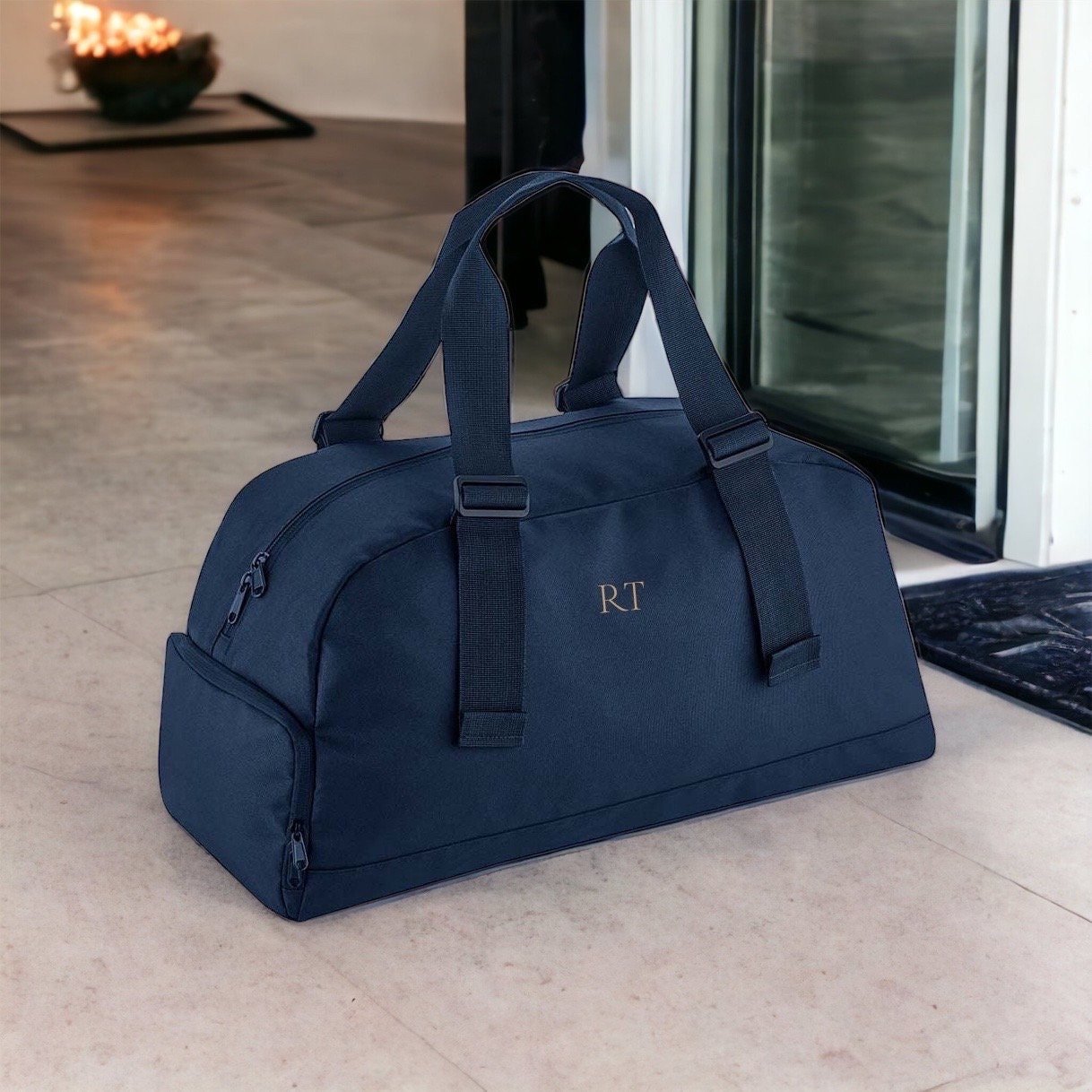 Personalised bag with Initials, Weekender Holdall Initials, Recycled Bag, Monogram Bag, Hand Luggage Bag, Bags for Women, Bag with strap - Jessica Hollie Gifts