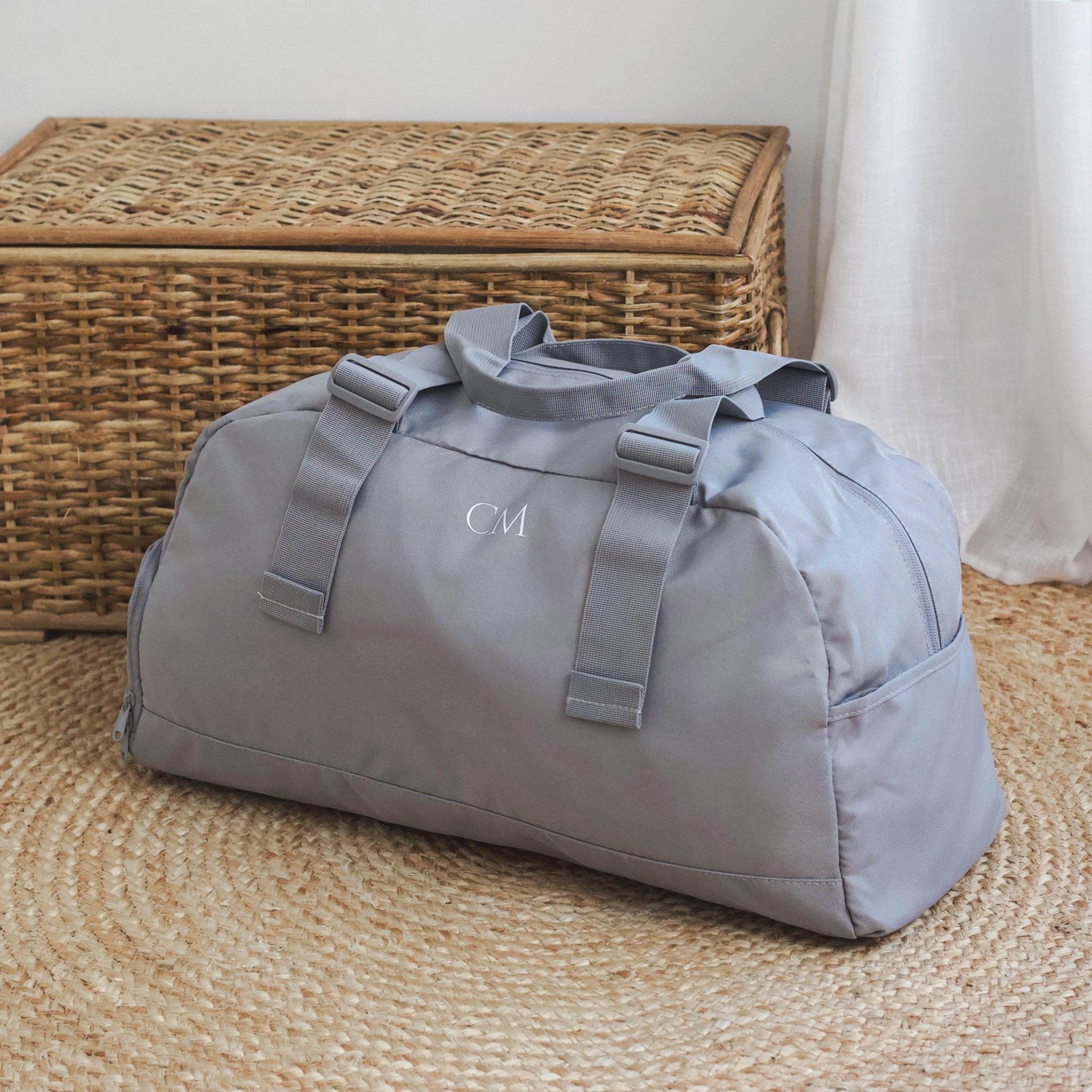 Personalised bag with Initials, Weekender Holdall Initials, Recycled Bag, Monogram Bag, Hand Luggage Bag, Bags for Women, Bag with strap - Jessica Hollie Gifts