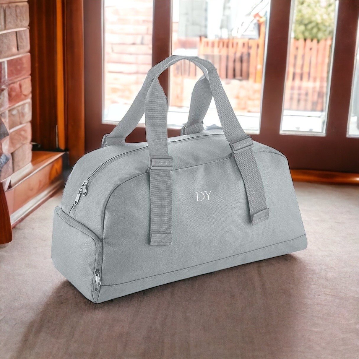 Personalised bag with Initials, Weekender Holdall Initials, Recycled Bag, Monogram Bag, Hand Luggage Bag, Bags for Women, Bag with strap - Jessica Hollie Gifts