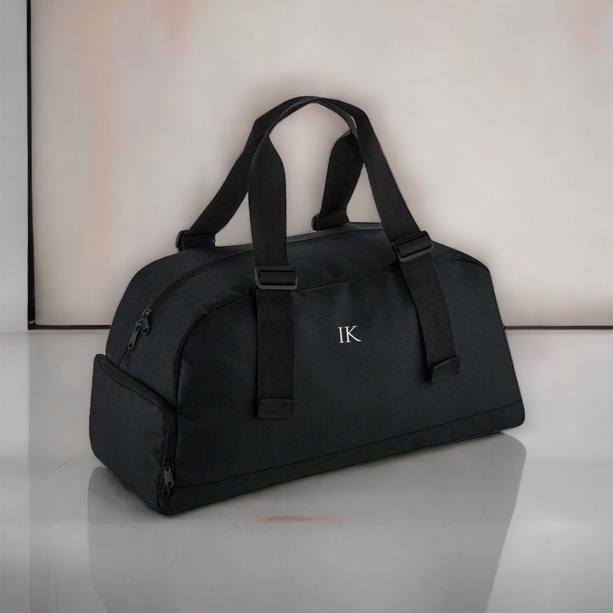 Personalised bag with Initials, Weekender Holdall Initials, Recycled Bag, Monogram Bag, Hand Luggage Bag, Bags for Women, Bag with strap - Jessica Hollie Gifts