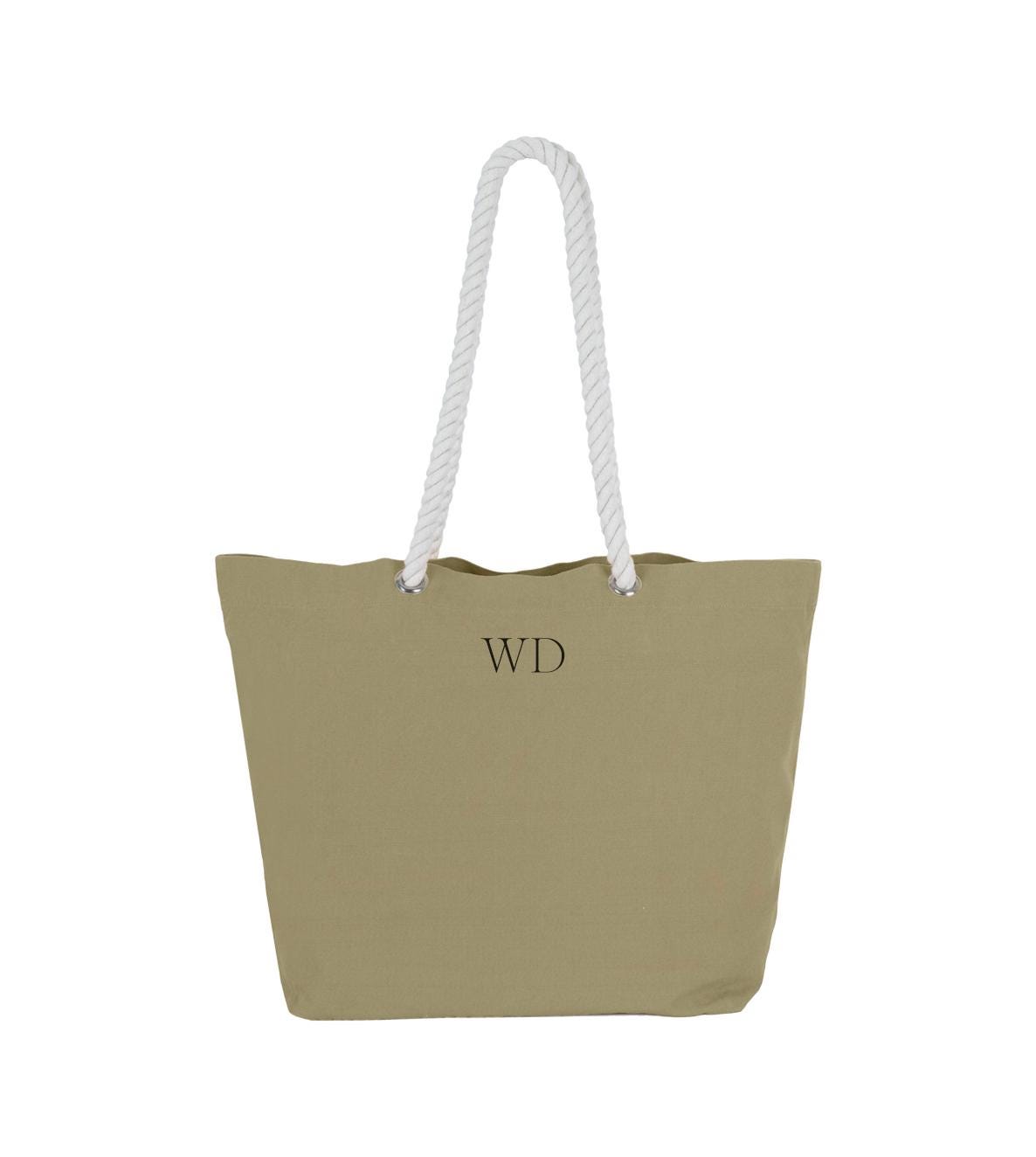 Personalised Beach Bag, Shopping Bag, Holiday Bag, Personalised Tote Bag, Rope Handle Tote, classic shopper, personalised initials, monogram - Jessica Hollie Gifts