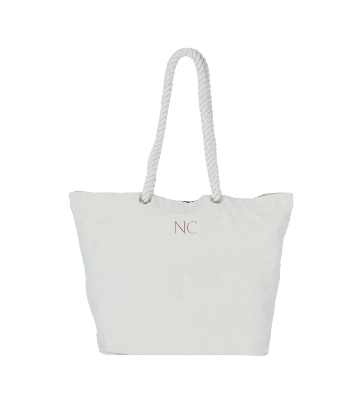 Personalised Beach Bag, Shopping Bag, Holiday Bag, Personalised Tote Bag, Rope Handle Tote, classic shopper, personalised initials, monogram - Jessica Hollie Gifts