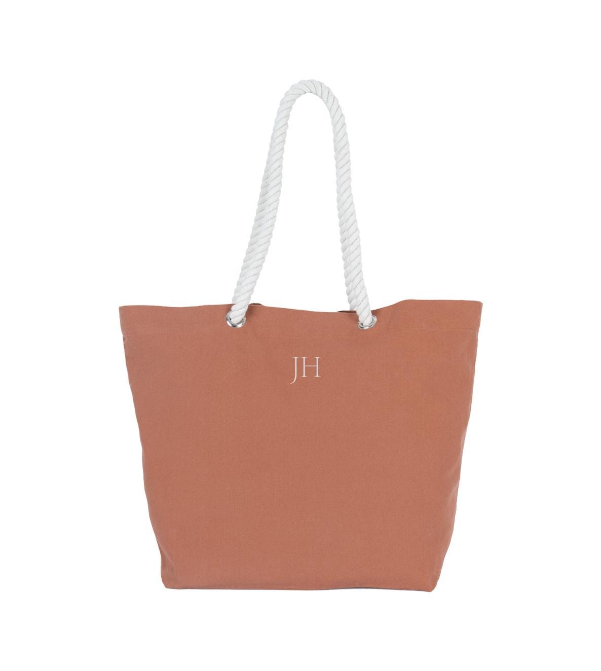 Personalised Beach Bag, Shopping Bag, Holiday Bag, Personalised Tote Bag, Rope Handle Tote, classic shopper, personalised initials, monogram - Jessica Hollie Gifts