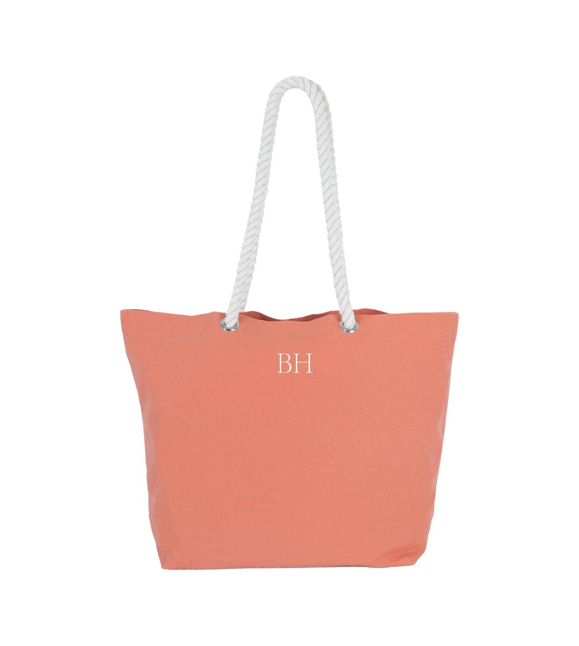 Personalised Beach Bag, Shopping Bag, Holiday Bag, Personalised Tote Bag, Rope Handle Tote, classic shopper, personalised initials, monogram - Jessica Hollie Gifts