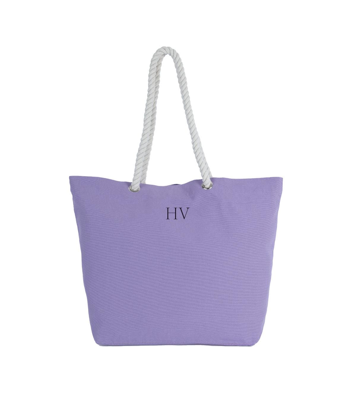 Personalised Beach Bag, Shopping Bag, Holiday Bag, Personalised Tote Bag, Rope Handle Tote, classic shopper, personalised initials, monogram - Jessica Hollie Gifts