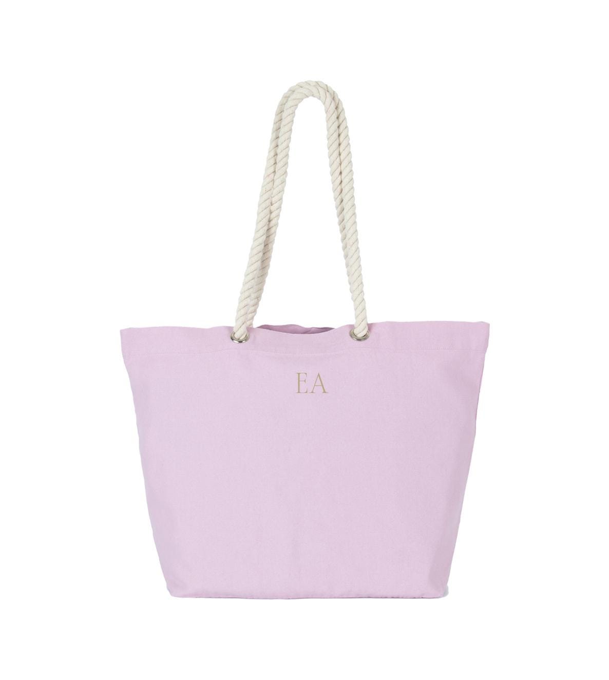 Personalised Beach Bag, Shopping Bag, Holiday Bag, Personalised Tote Bag, Rope Handle Tote, classic shopper, personalised initials, monogram - Jessica Hollie Gifts