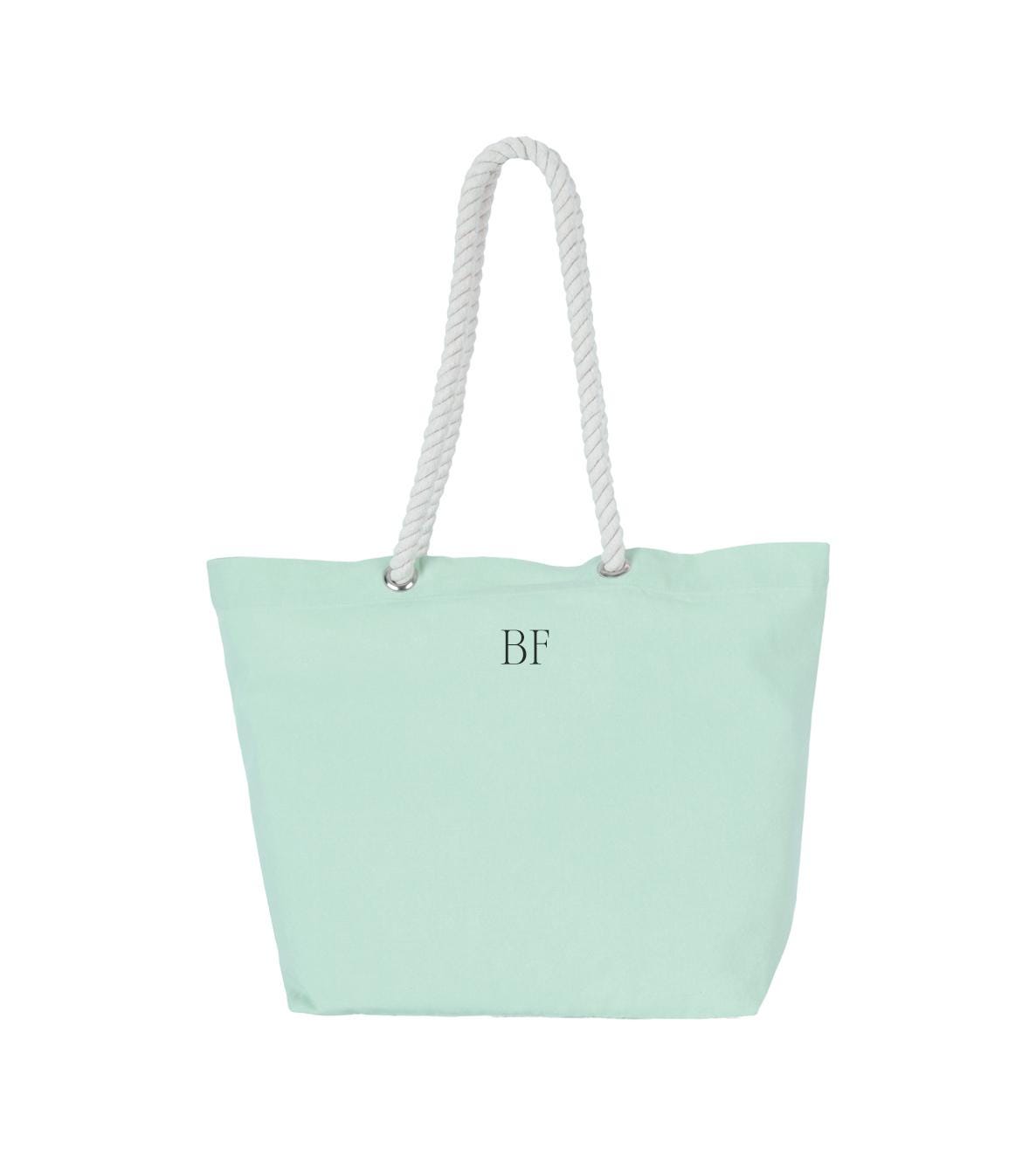 Personalised Beach Bag, Shopping Bag, Holiday Bag, Personalised Tote Bag, Rope Handle Tote, classic shopper, personalised initials, monogram - Jessica Hollie Gifts