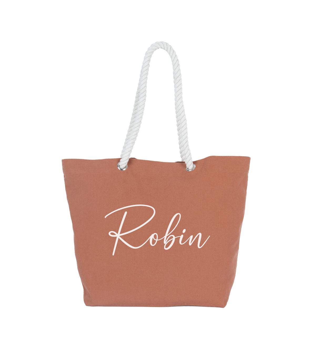 Personalised Beach Bag, Shopping Bag, Holiday Bag, Personalised Tote Bag, Rope Handle Tote, classic shopper, personalised name, monogram - Jessica Hollie Gifts