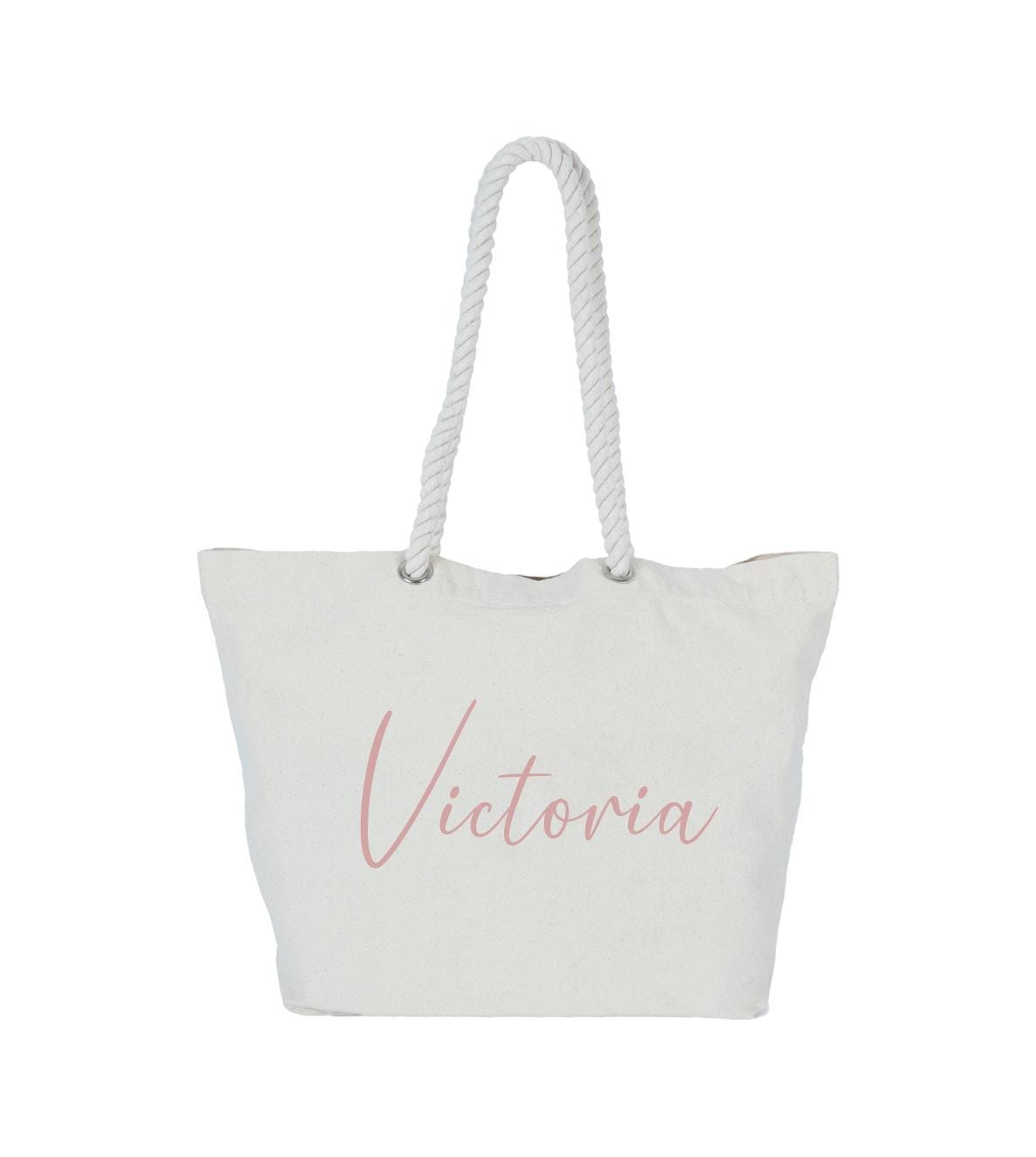 Personalised Beach Bag, Shopping Bag, Holiday Bag, Personalised Tote Bag, Rope Handle Tote, classic shopper, personalised name, monogram - Jessica Hollie Gifts