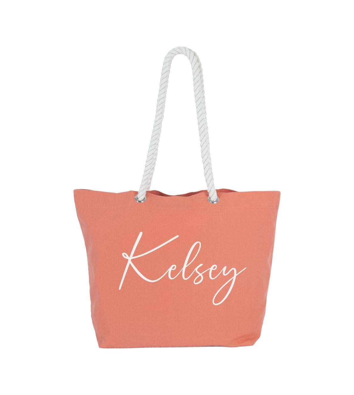 Personalised Beach Bag, Shopping Bag, Holiday Bag, Personalised Tote Bag, Rope Handle Tote, classic shopper, personalised name, monogram - Jessica Hollie Gifts