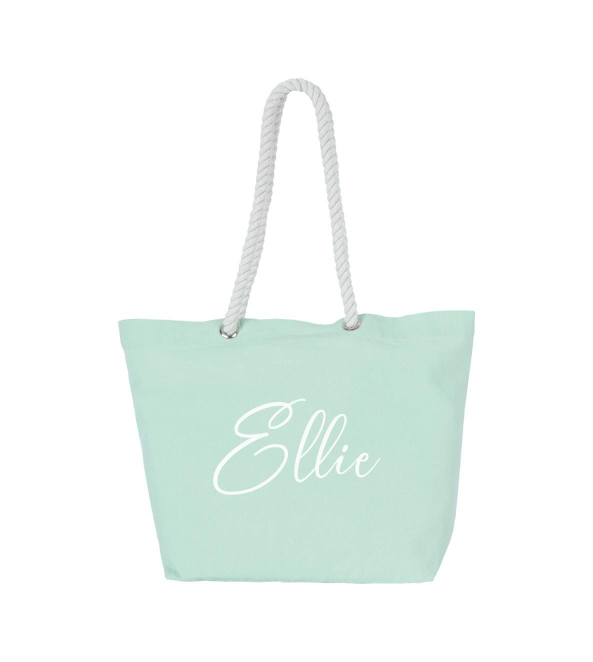 Personalised Beach Bag, Shopping Bag, Holiday Bag, Personalised Tote Bag, Rope Handle Tote, classic shopper, personalised name, monogram - Jessica Hollie Gifts