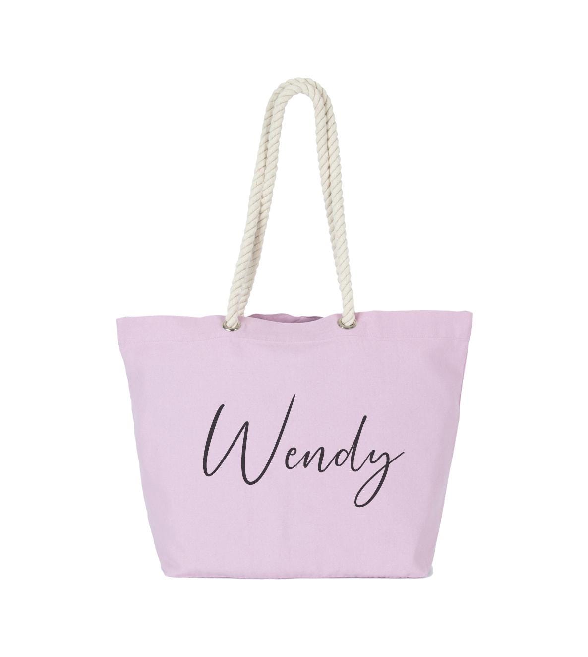 Personalised Beach Bag, Shopping Bag, Holiday Bag, Personalised Tote Bag, Rope Handle Tote, classic shopper, personalised name, monogram - Jessica Hollie Gifts