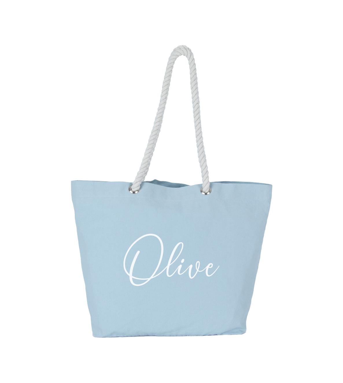 Personalised Beach Bag, Shopping Bag, Holiday Bag, Personalised Tote Bag, Rope Handle Tote, classic shopper, personalised name, monogram - Jessica Hollie Gifts