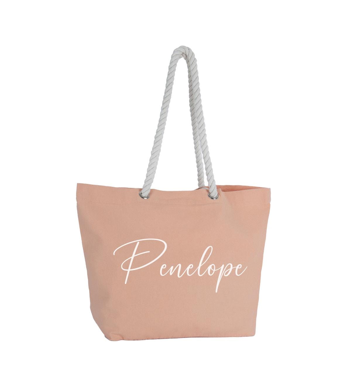 Personalised Beach Bag, Shopping Bag, Holiday Bag, Personalised Tote Bag, Rope Handle Tote, classic shopper, personalised name, monogram - Jessica Hollie Gifts