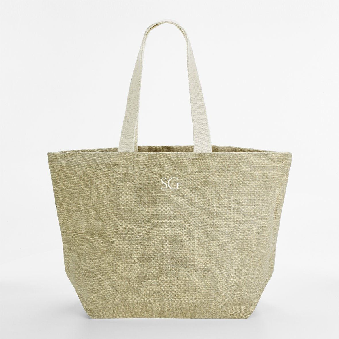Personalised Beach Bag with initials, Travel Bag, Personalised canvas tote bag, Gift for her, Honeymoon travel gift, Jute Beach Bag Gift - Jessica Hollie Gifts