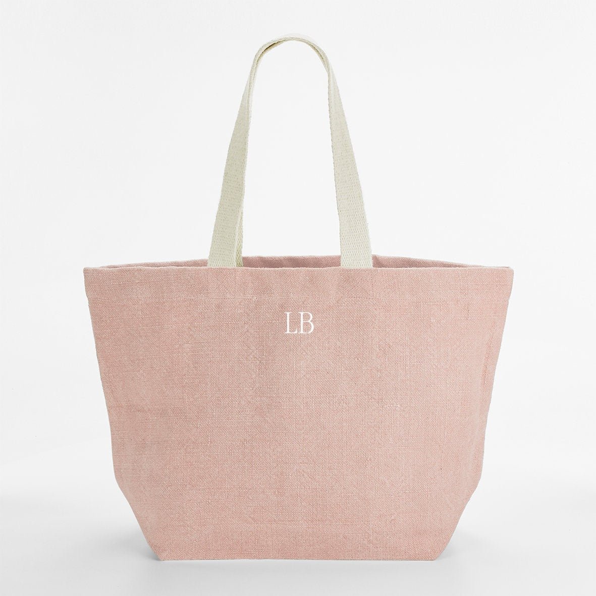 Personalised Beach Bag with initials, Travel Bag, Personalised canvas tote bag, Gift for her, Honeymoon travel gift, Jute Beach Bag Gift - Jessica Hollie Gifts