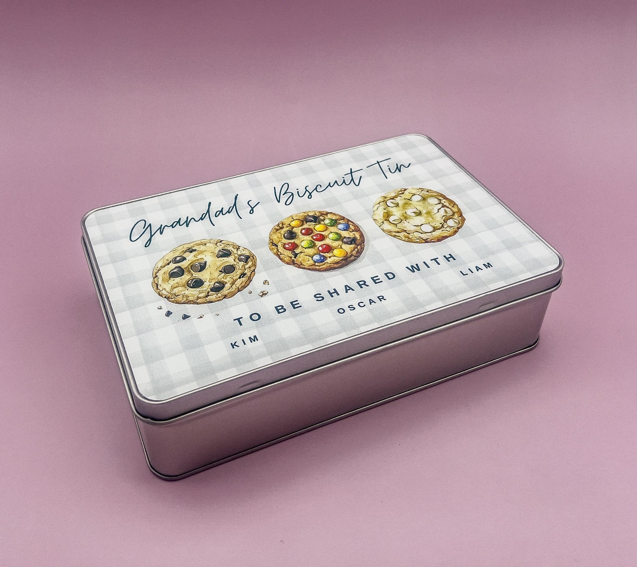 Personalised Biscuit Tin, Grandad’s Tin, Dads Biscuits, Step Dad, Daddy’s gift, Storage Box, Birthday, Christmas Gift, Fathers Day gifts - Jessica Hollie Gifts