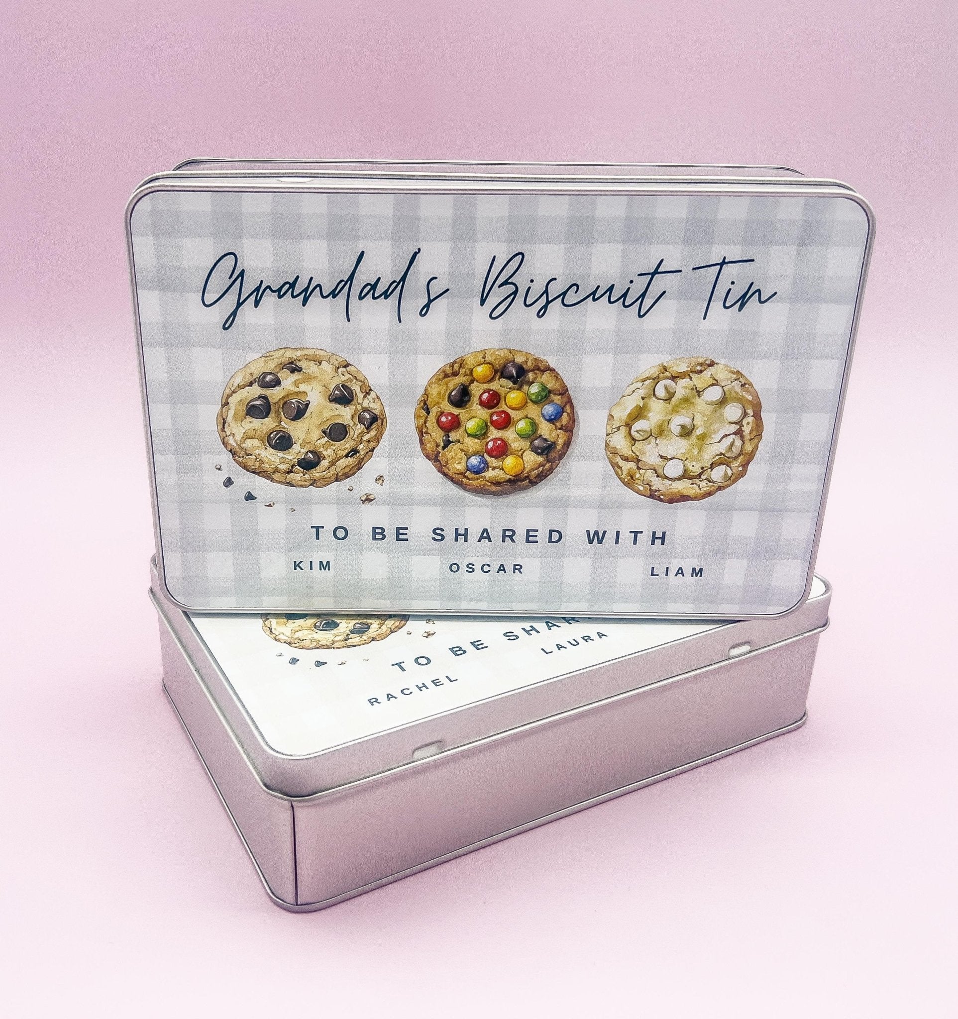 Personalised Biscuit Tin, Grandad’s Tin, Dads Biscuits, Step Dad, Daddy’s gift, Storage Box, Birthday, Christmas Gift, Fathers Day gifts - Jessica Hollie Gifts