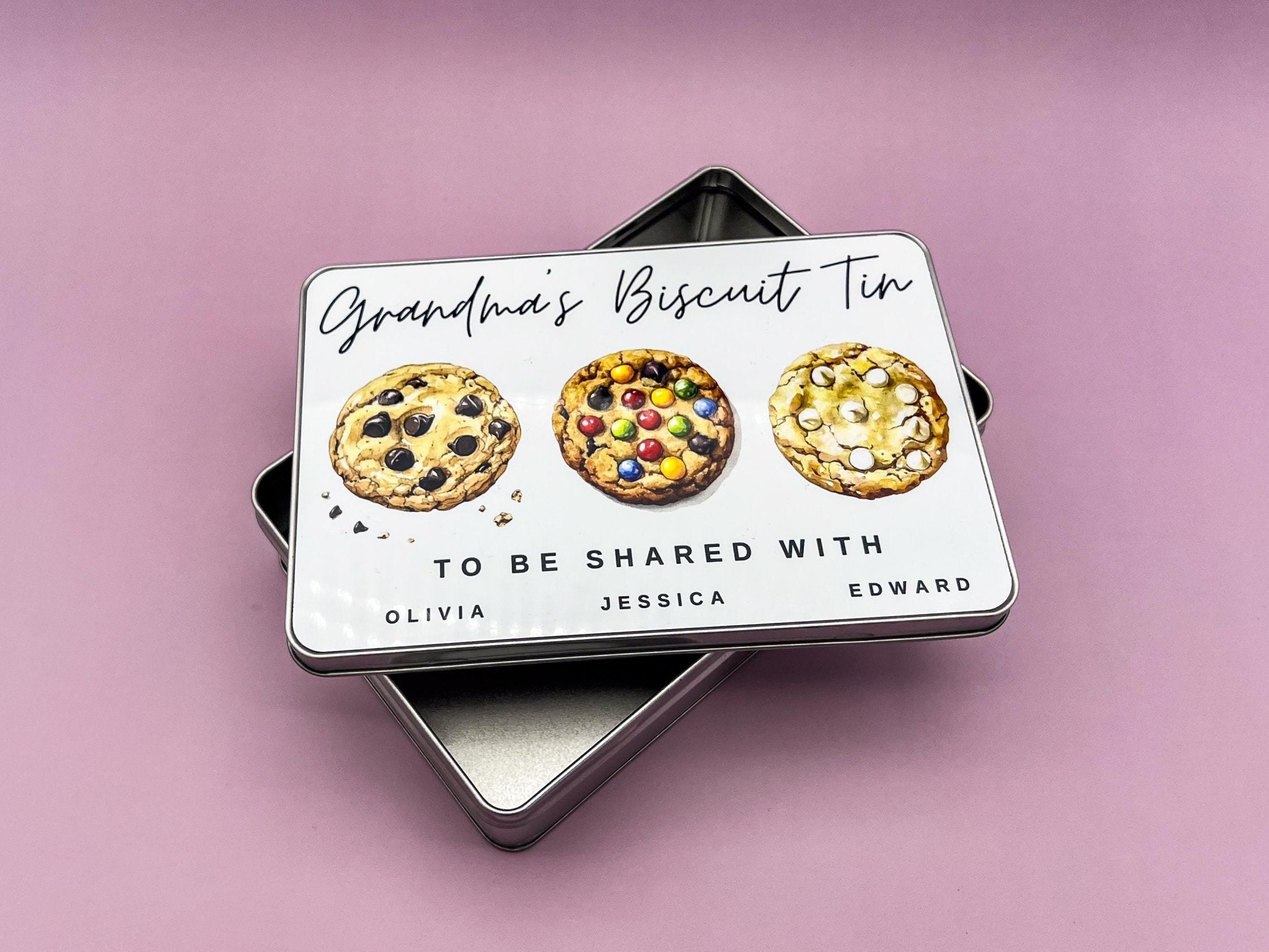 Personalised Biscuit Tin, Grandad’s Tin, Dads Biscuits, Step Dad, Daddy’s gift, Storage Box, Birthday, Christmas Gift, Fathers Day gifts - Jessica Hollie Gifts